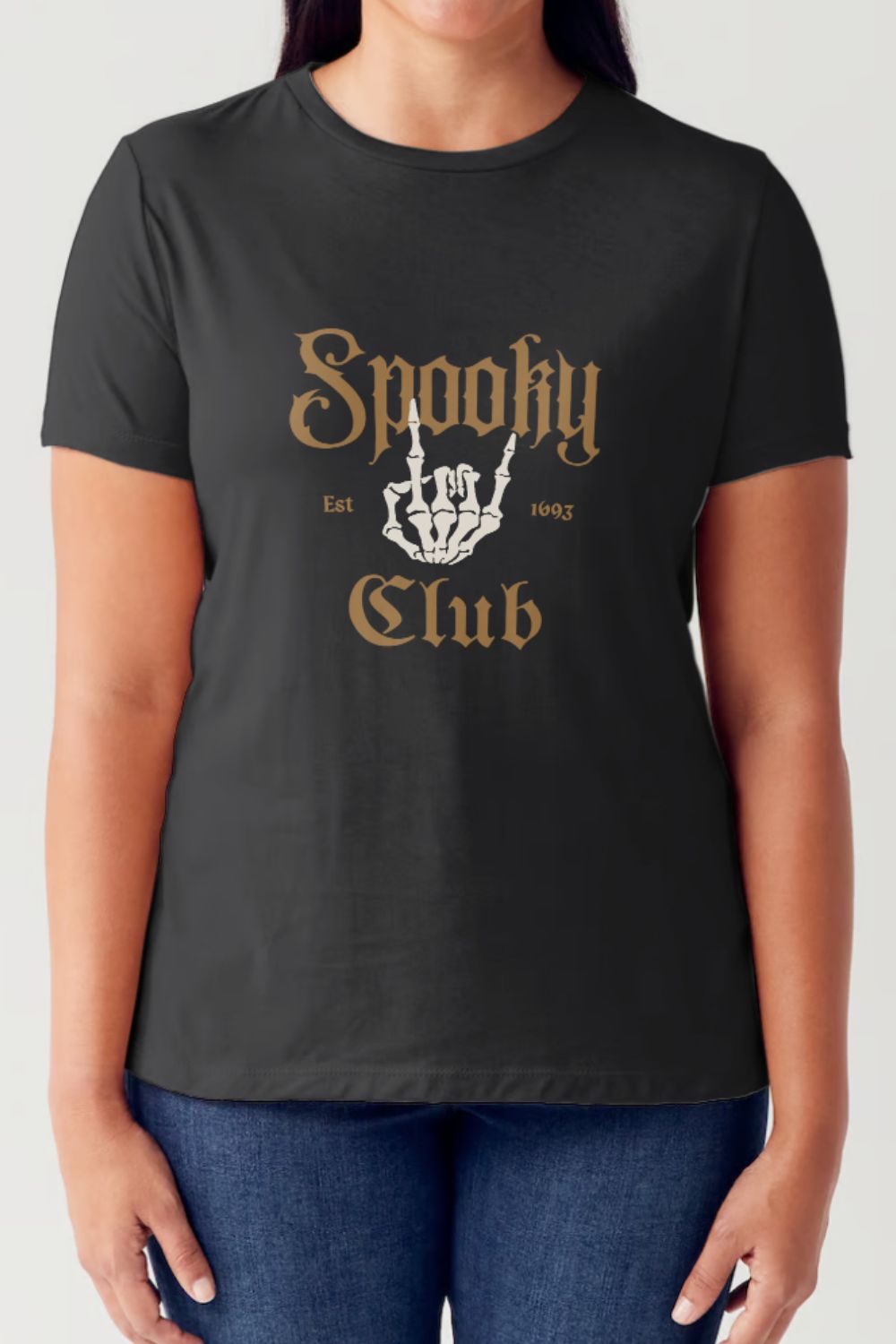 Simply Love Full Size SPOOKY CLUB Short Sleeve Tubular T-Shirt-TOPS / DRESSES-[Adult]-[Female]-Black-S-2022 Online Blue Zone Planet