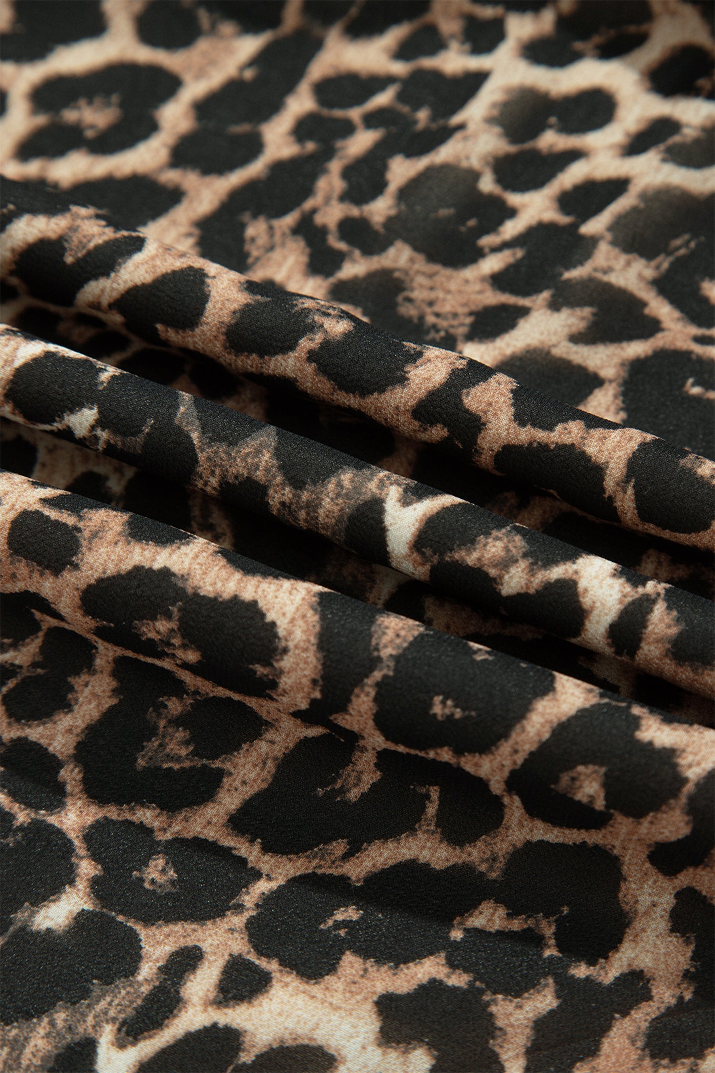 Brown Leopard Print Long Sleeve Short Shift Dress-TOPS / DRESSES-[Adult]-[Female]-2022 Online Blue Zone Planet
