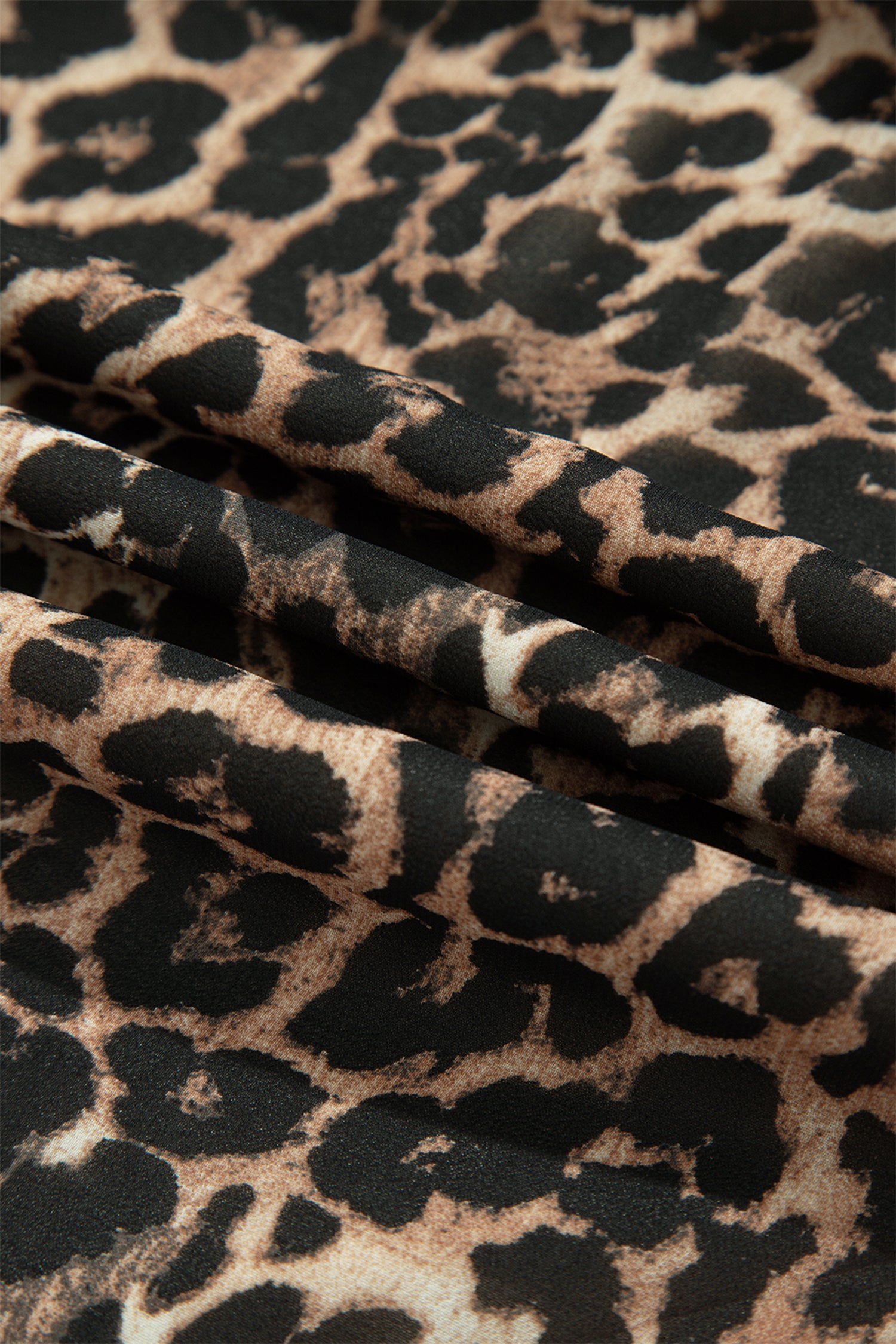 Brown Leopard Print Long Sleeve Short Shift Dress-TOPS / DRESSES-[Adult]-[Female]-2022 Online Blue Zone Planet