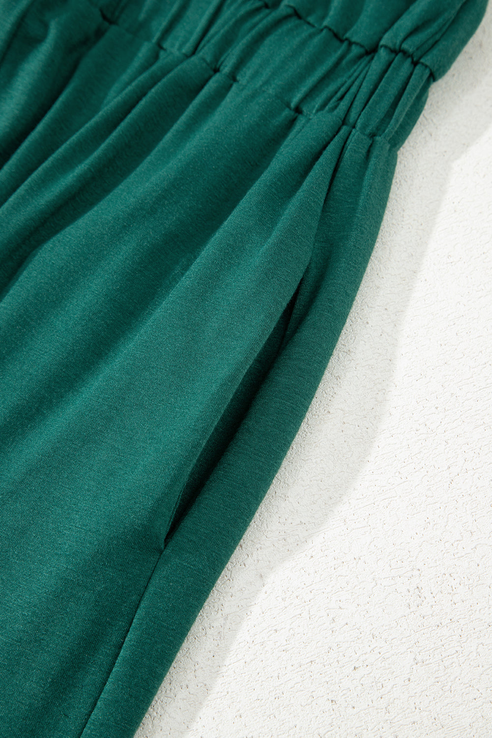 Blackish Green Deep V Pleated Crisscross Wide Leg Backless Jumpsuit-Bottoms/Jumpsuits & Rompers-[Adult]-[Female]-2022 Online Blue Zone Planet