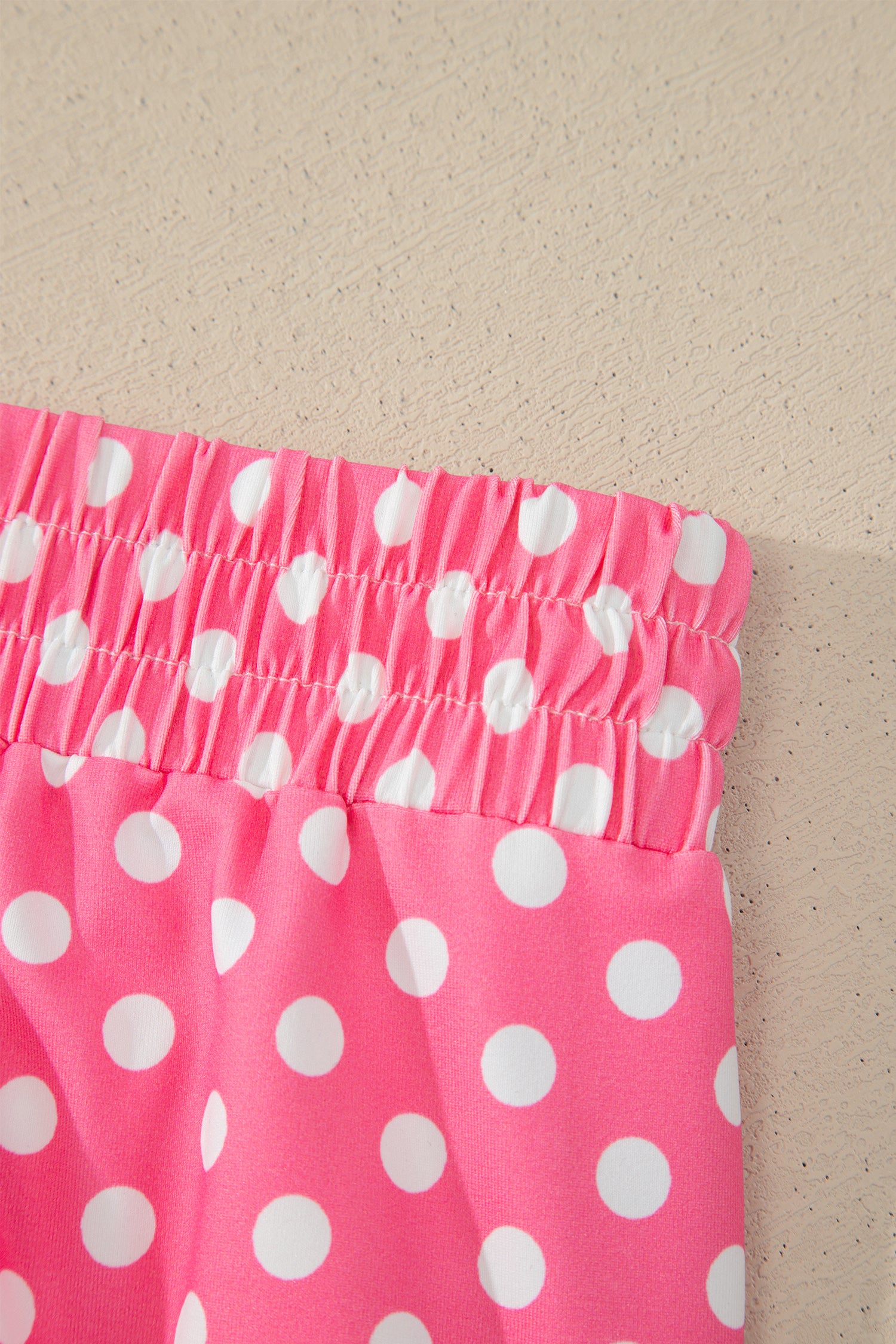 Pink Polka Dot Print Slim Tank Loose Pants 2pcs Outfit-Two Piece Sets/Pant Sets-[Adult]-[Female]-2022 Online Blue Zone Planet