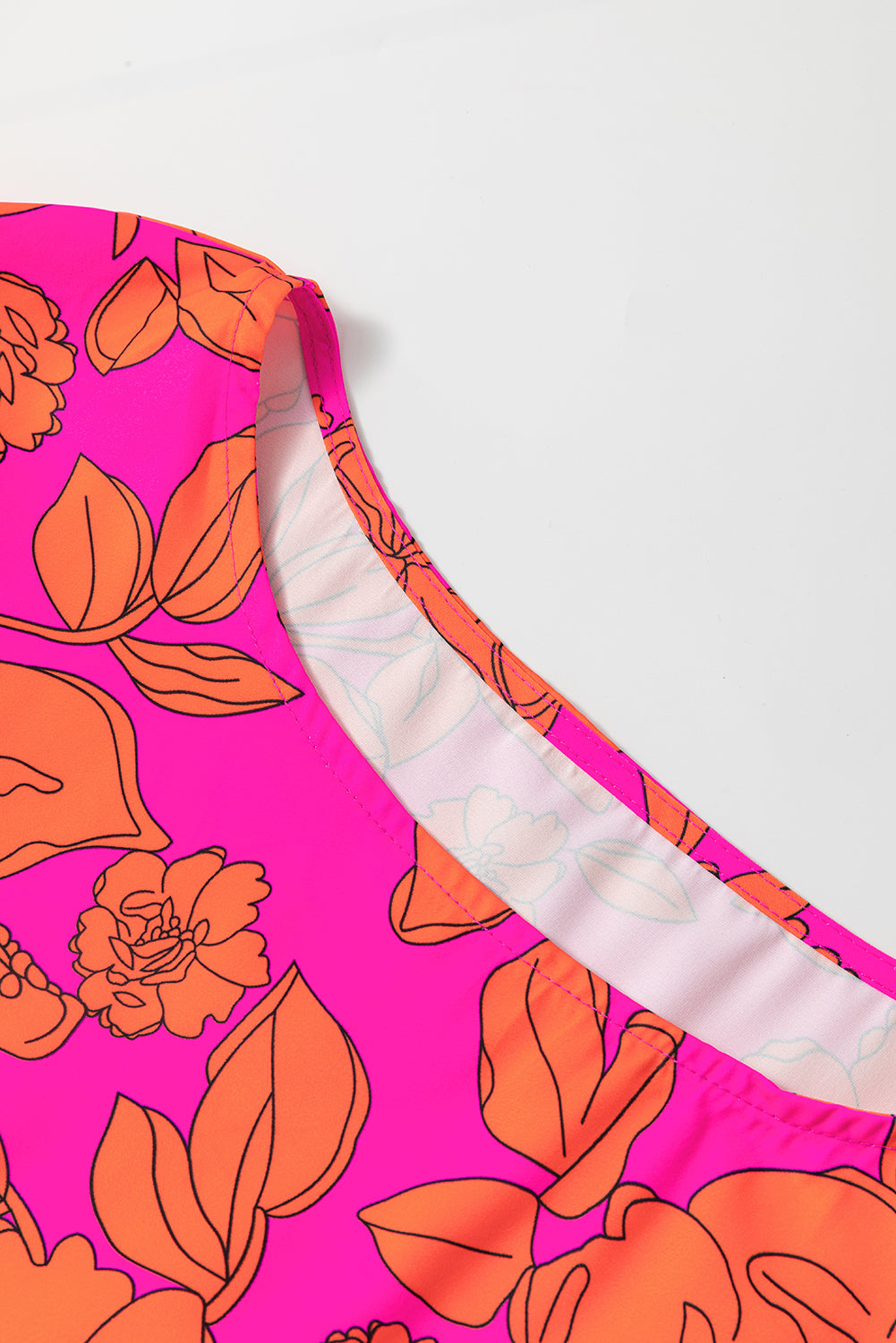 Kim's Pink Floral Loose Layered Ruffle Sleeve Mini Dress-TOPS / DRESSES-[Adult]-[Female]-2022 Online Blue Zone Planet