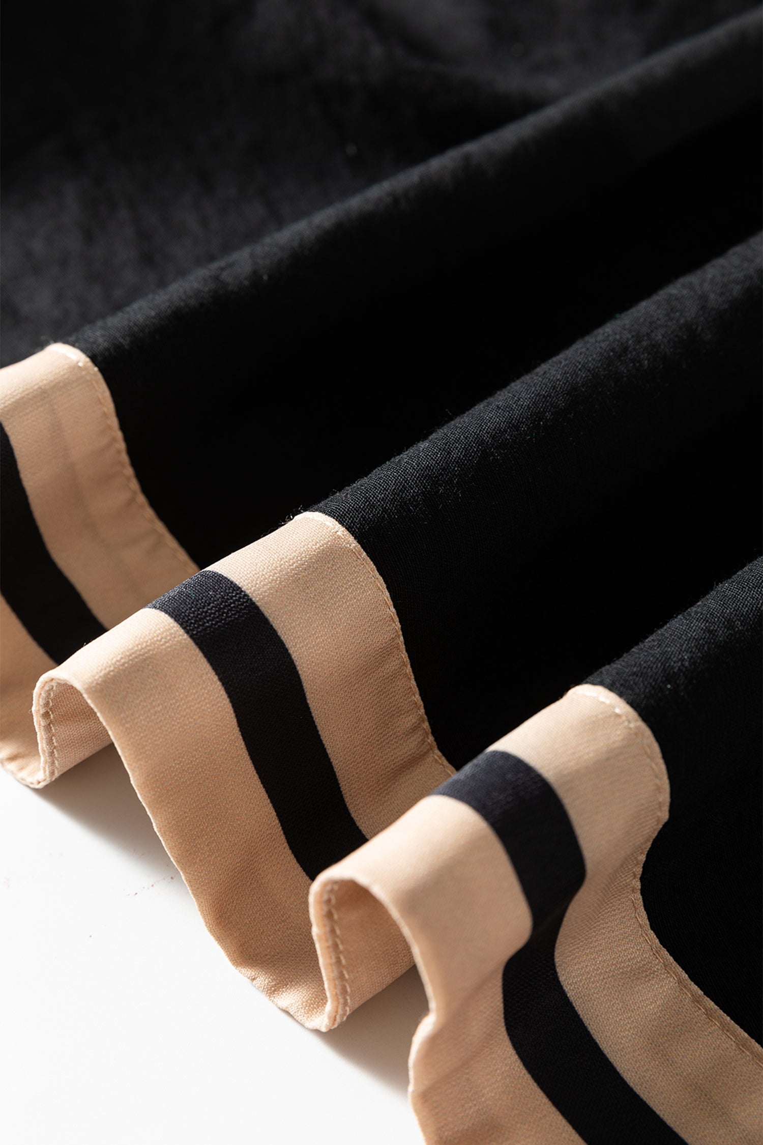 Black Plus Size Color Block Striped Trim V Neck Long Sleeve Shift Mini Dress-TOPS / DRESSES-[Adult]-[Female]-2022 Online Blue Zone Planet