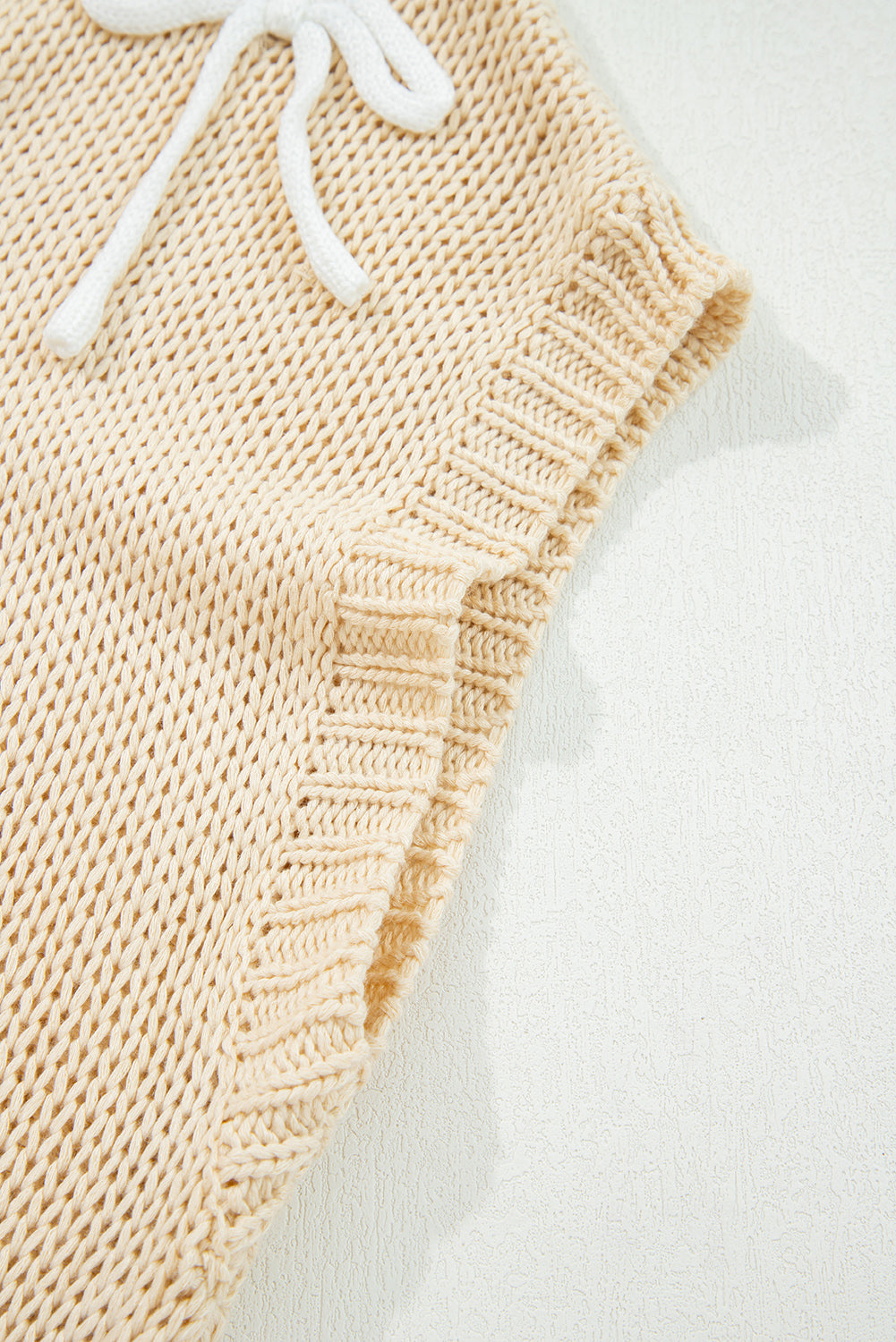 Parchment Bowknot Applique Cap Sleeve Sweater-TOPS / DRESSES-[Adult]-[Female]-2022 Online Blue Zone Planet