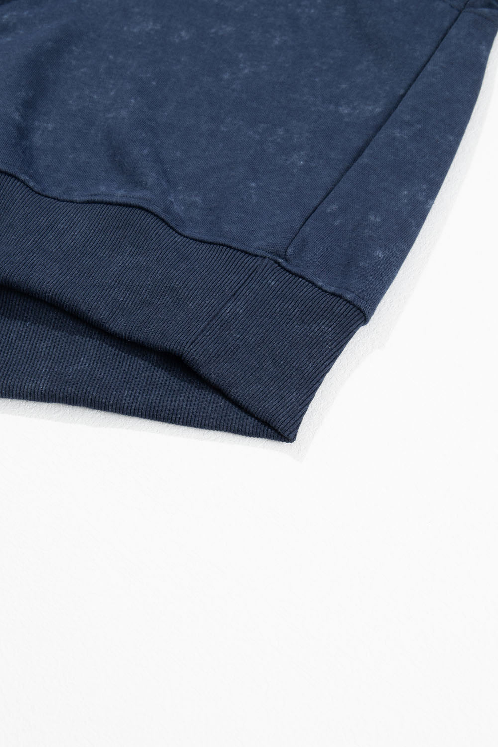 Blue Washed Snap Buttons Lantern Sleeve Pullover Sweatshirt-Tops/Sweatshirts & Hoodies-[Adult]-[Female]-2022 Online Blue Zone Planet