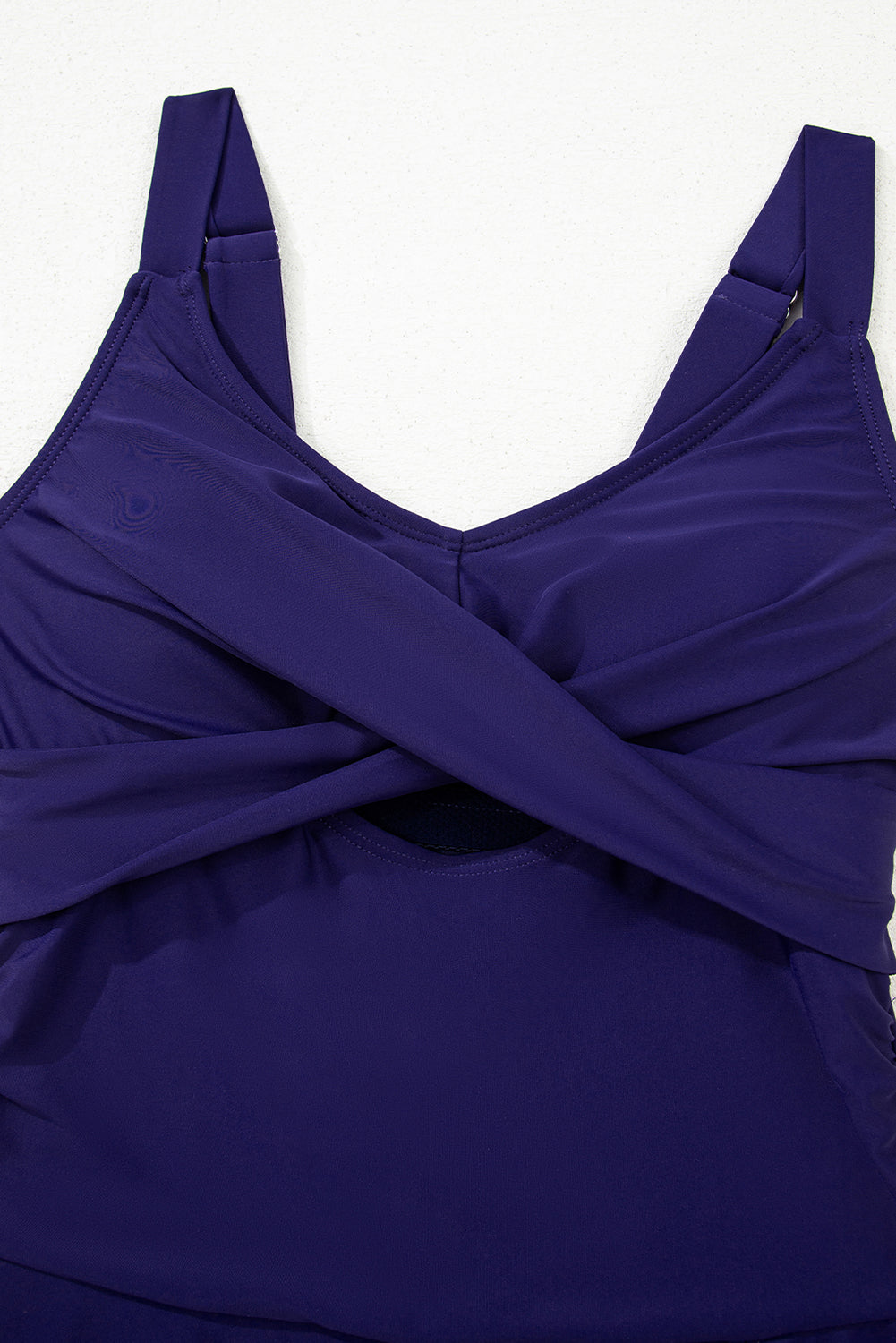 Navy Blue Adjustable Straps Cutout Ruched Knot Slit One Piece Swim Dress-TOPS / DRESSES-[Adult]-[Female]-2022 Online Blue Zone Planet