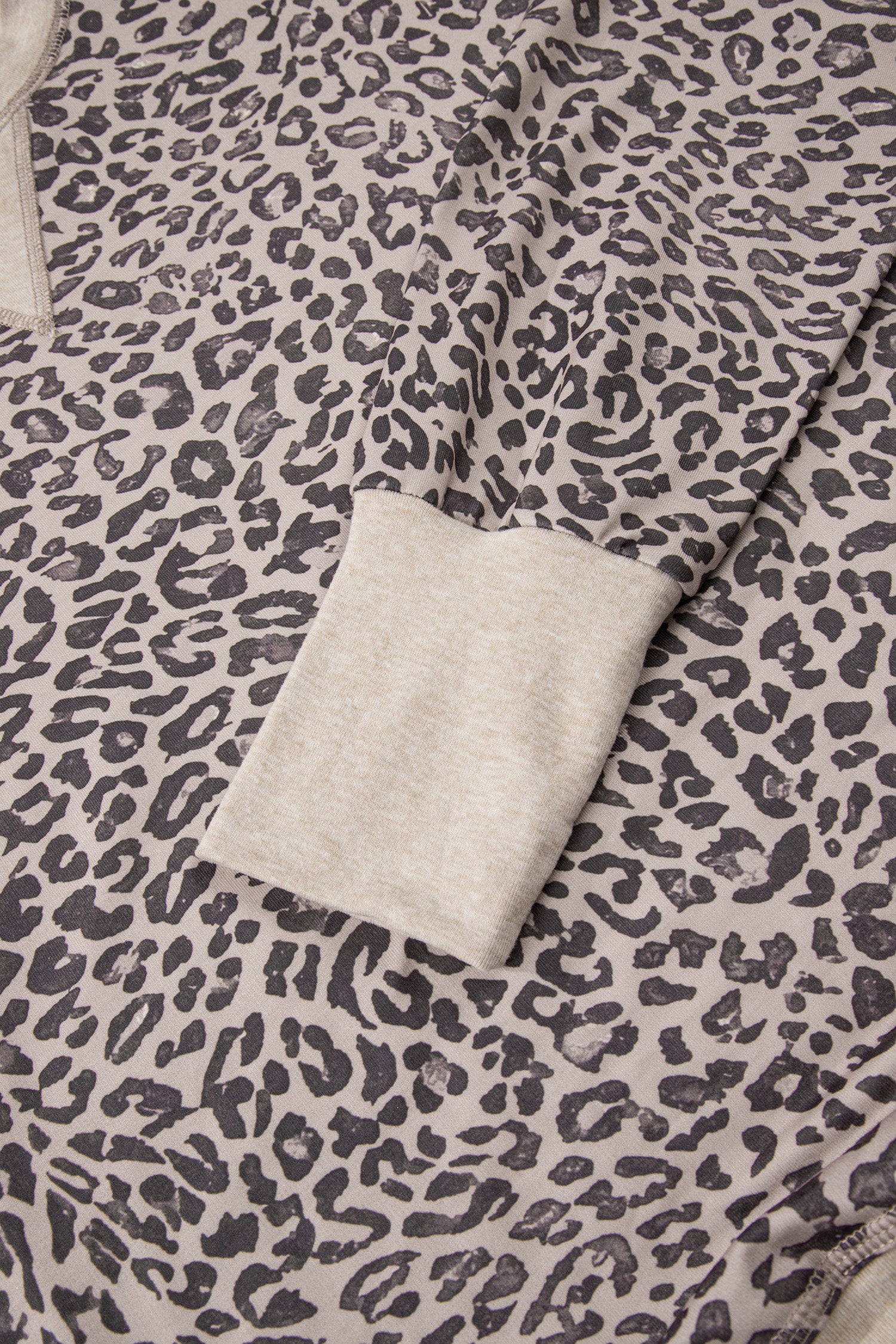 Pink Leopard Print Patchwork Crew Neck Sweatshirt-Tops/Sweatshirts & Hoodies-[Adult]-[Female]-2022 Online Blue Zone Planet