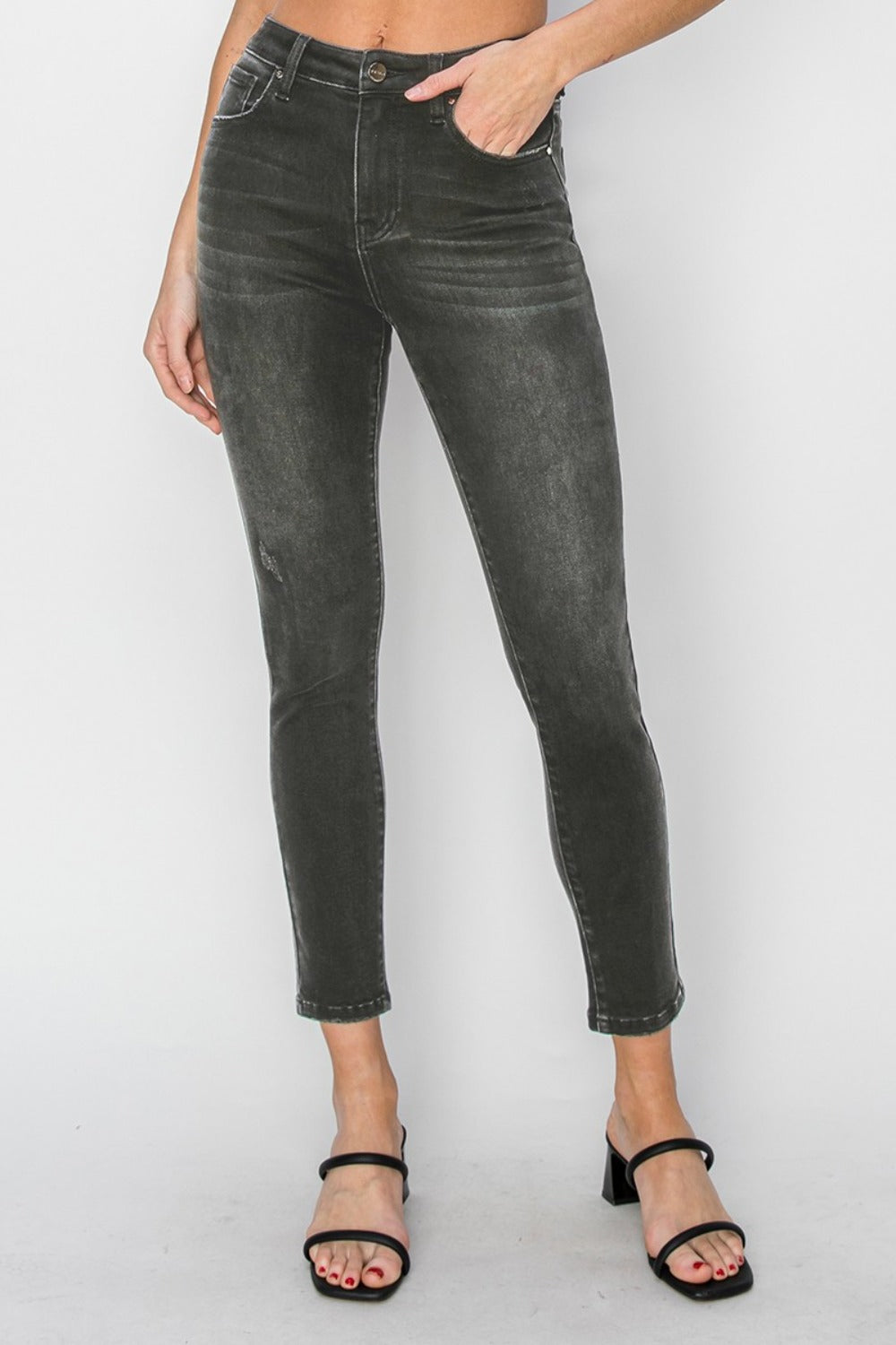 RISEN Full Size High Rise Ankle Skinny Jeans-[Adult]-[Female]-2022 Online Blue Zone Planet