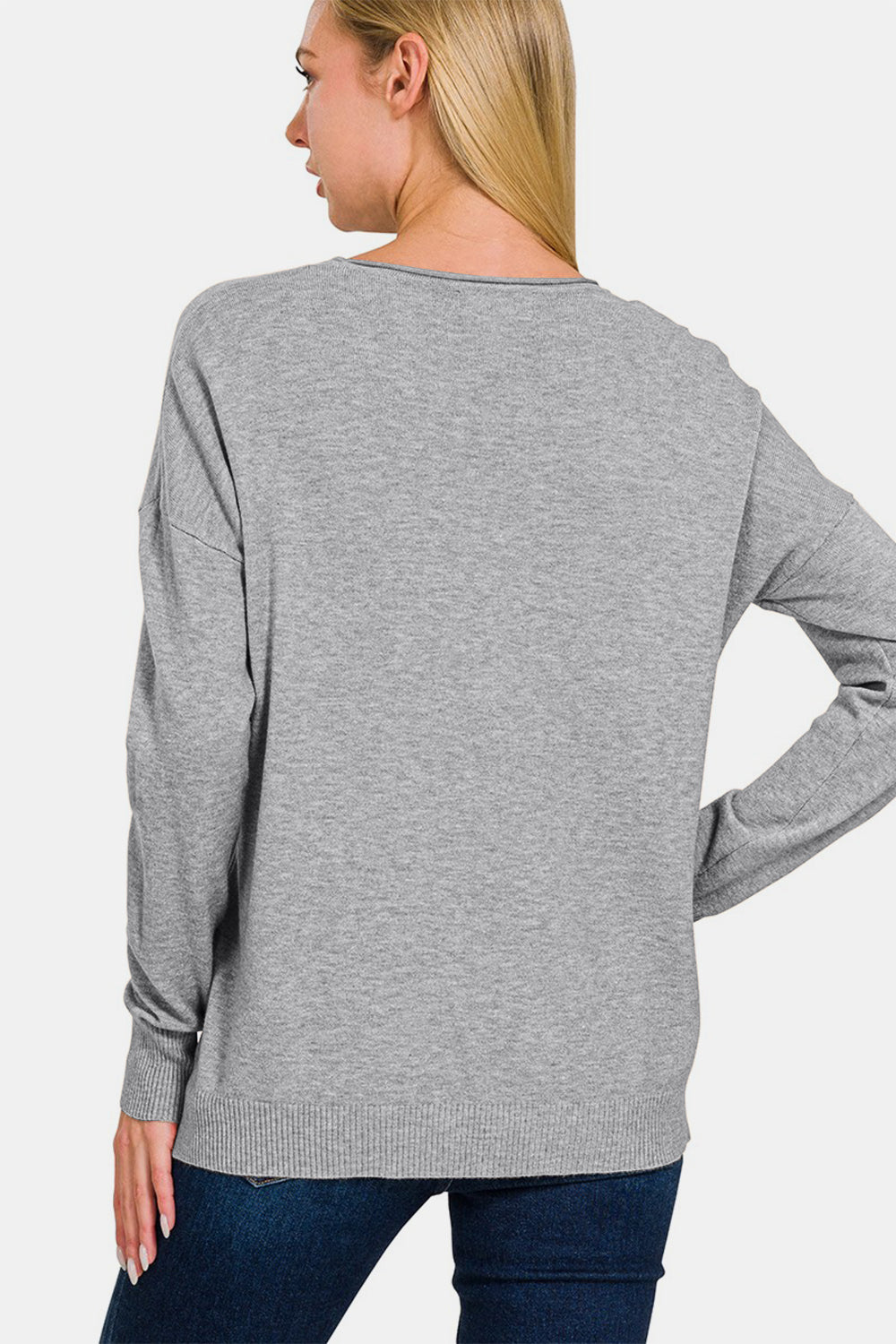 Blue Zone Planet | Zenana Front Seam Round Neck Sweater-TOPS / DRESSES-[Adult]-[Female]-2022 Online Blue Zone Planet