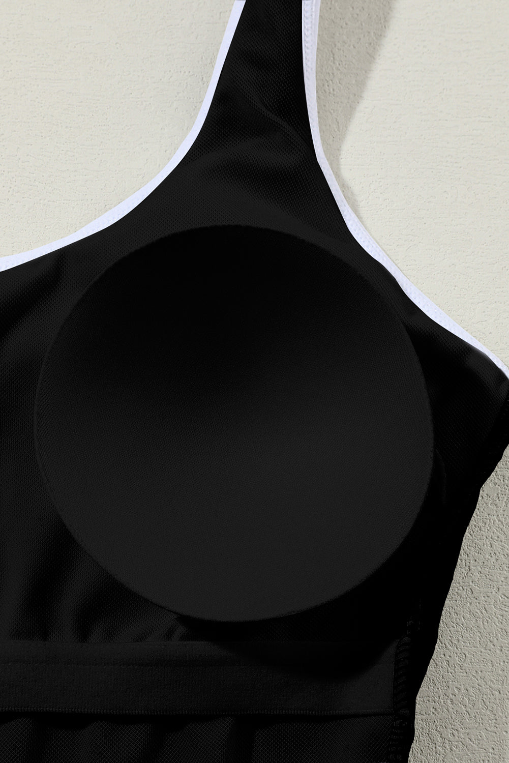 Blue Zone Planet |  Black Contrast Trim Colorblock U Neck One Piece Swimwear Blue Zone Planet