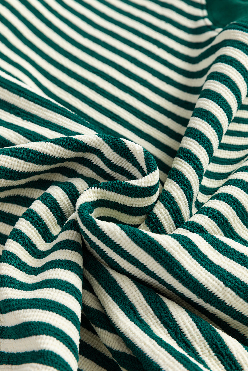 Blue Zone Planet | Green Stripe Drop Shoulder Long Sleeve Top-Long Sleeve Tops-[Adult]-[Female]-2022 Online Blue Zone Planet