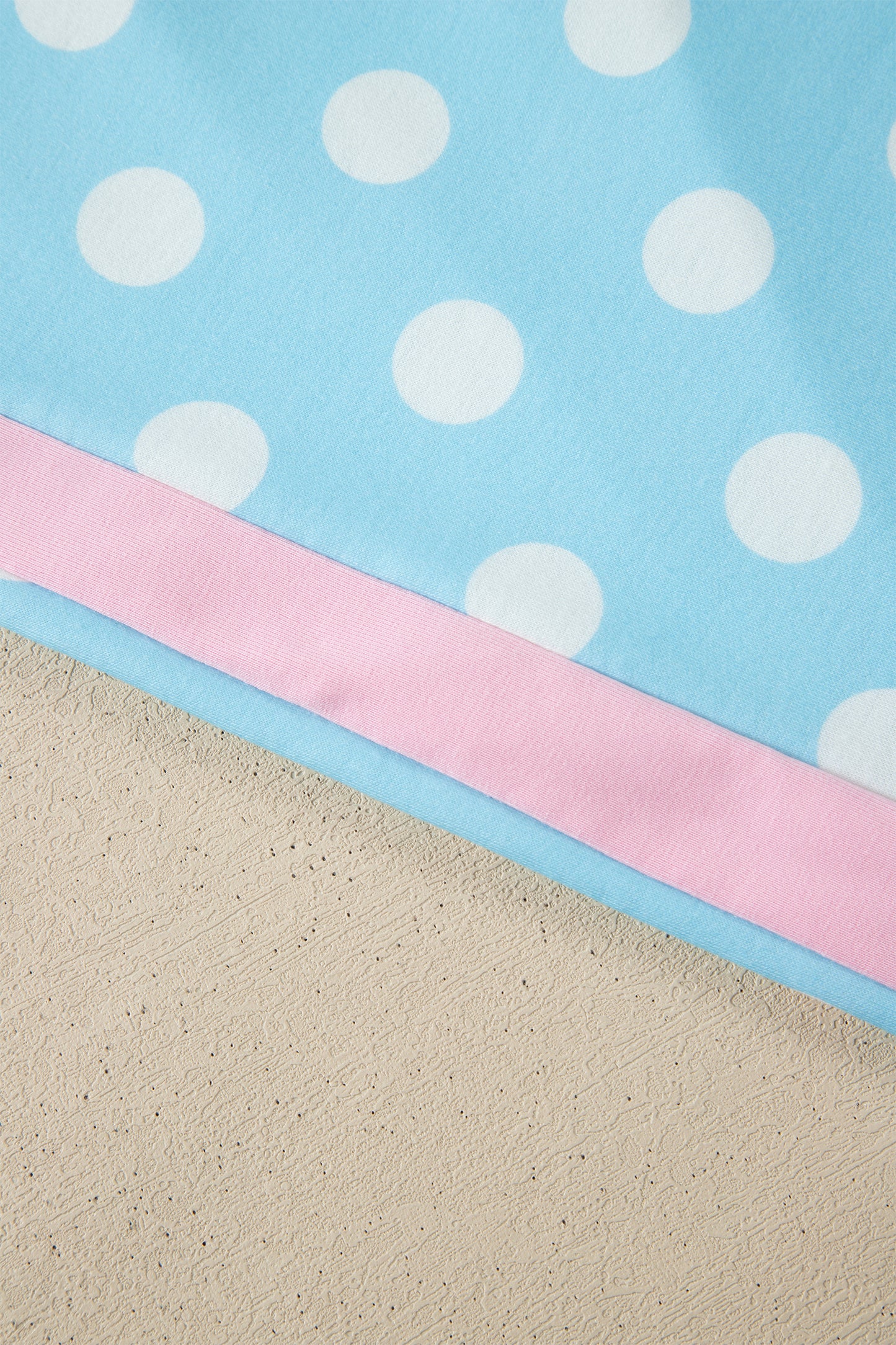 Sky Blue Polka Dot Short Sleeve Top and Pants Set-Two Piece Sets/Pant Sets-[Adult]-[Female]-2022 Online Blue Zone Planet