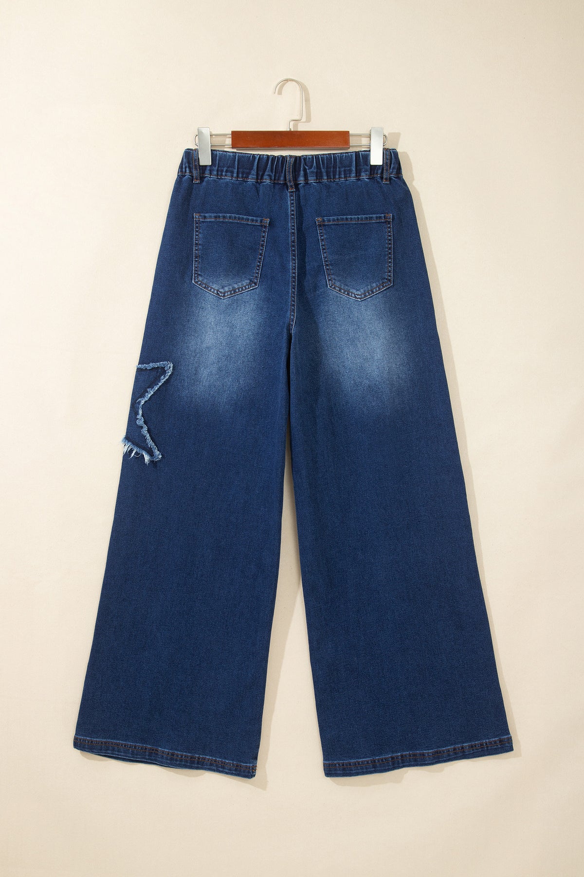 Ashleigh Blue Star Decorated Wide Leg Jeans-Bottoms/Jeans-[Adult]-[Female]-2022 Online Blue Zone Planet