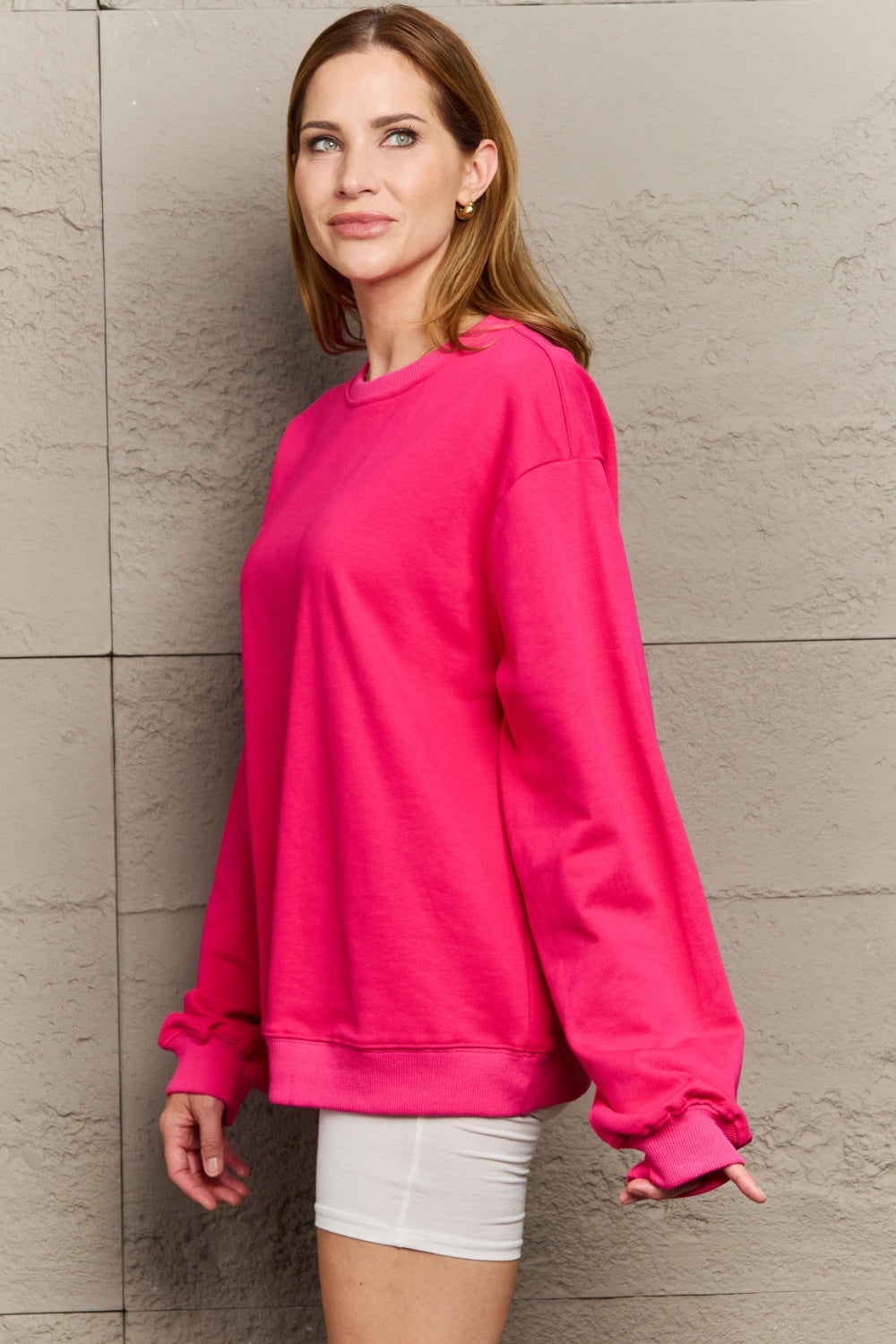 Full Size Round Neck Long Sleeve Sweatshirt-TOPS / DRESSES-[Adult]-[Female]-2022 Online Blue Zone Planet