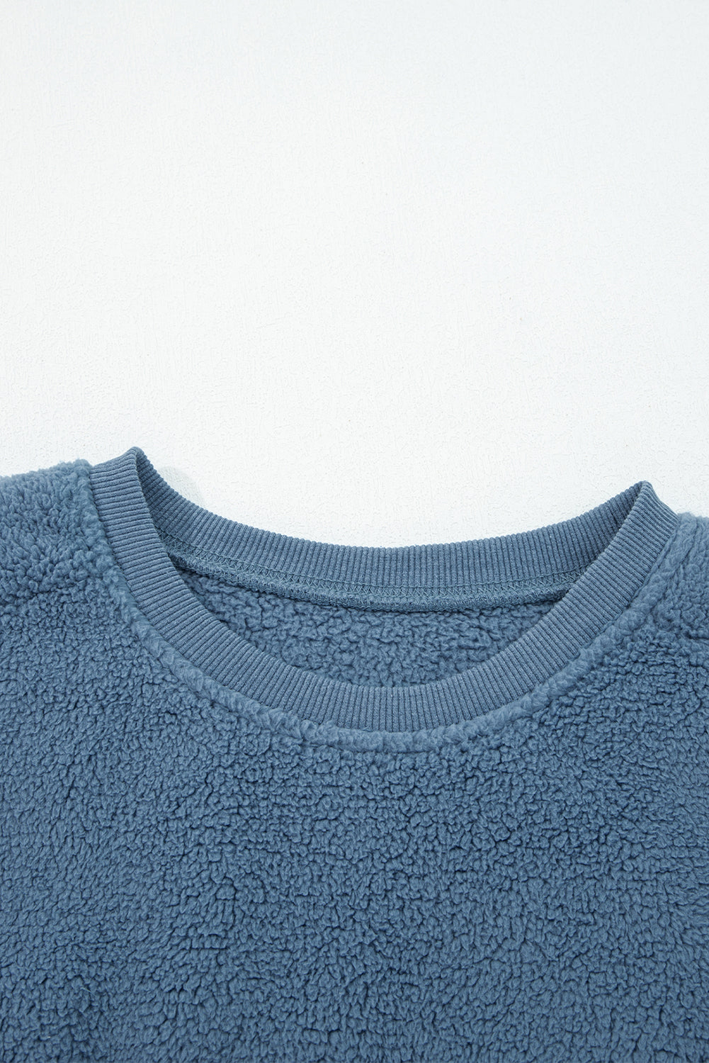 Sail Blue Fleece Drop Shoulder Exposed Seam Patchwork Casual Sweatshirt-Tops/Sweatshirts & Hoodies-[Adult]-[Female]-2022 Online Blue Zone Planet