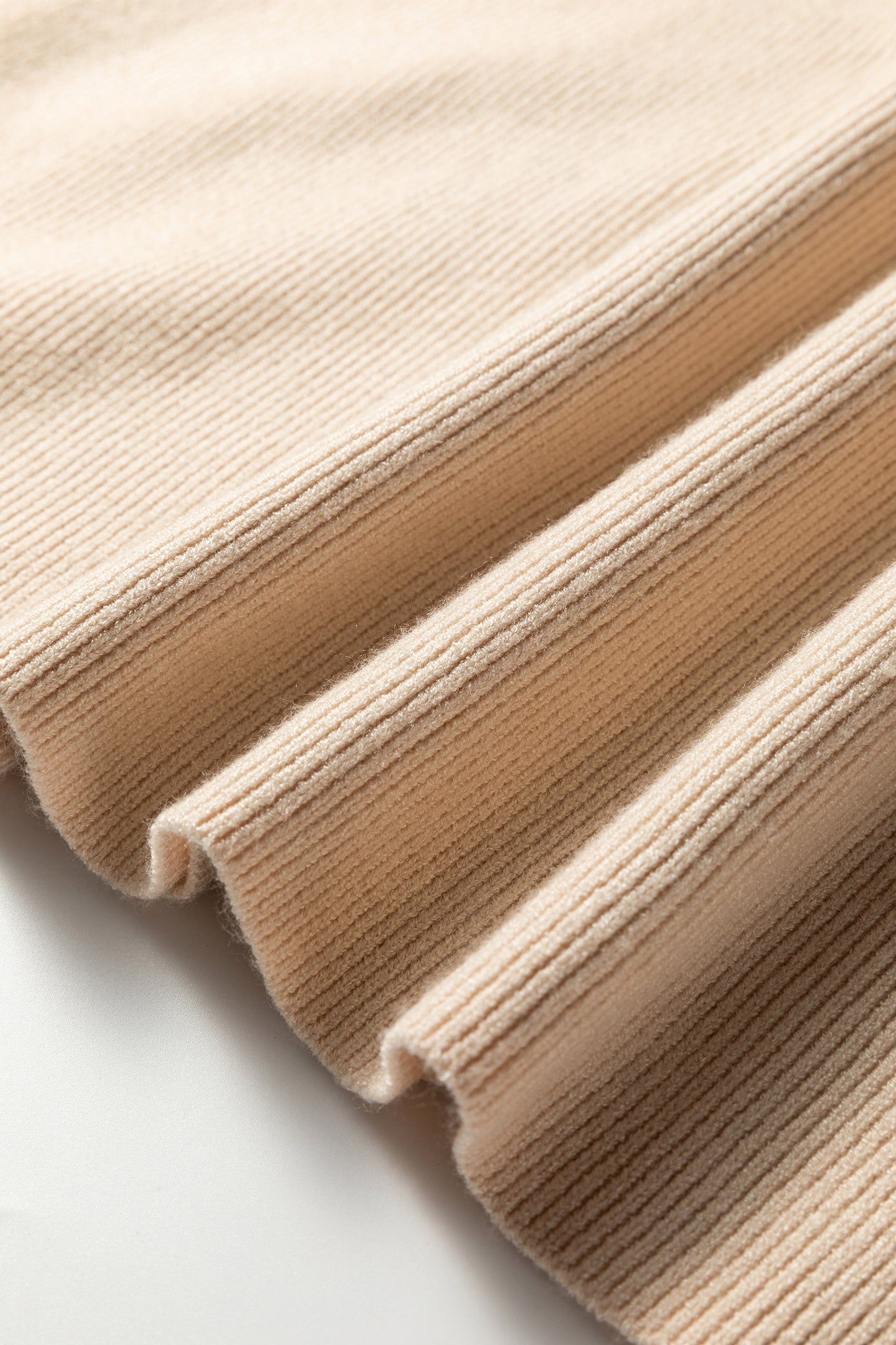 Khaki Color Block Plain Ribbed Knit Baggy Sweater-TOPS / DRESSES-[Adult]-[Female]-2022 Online Blue Zone Planet