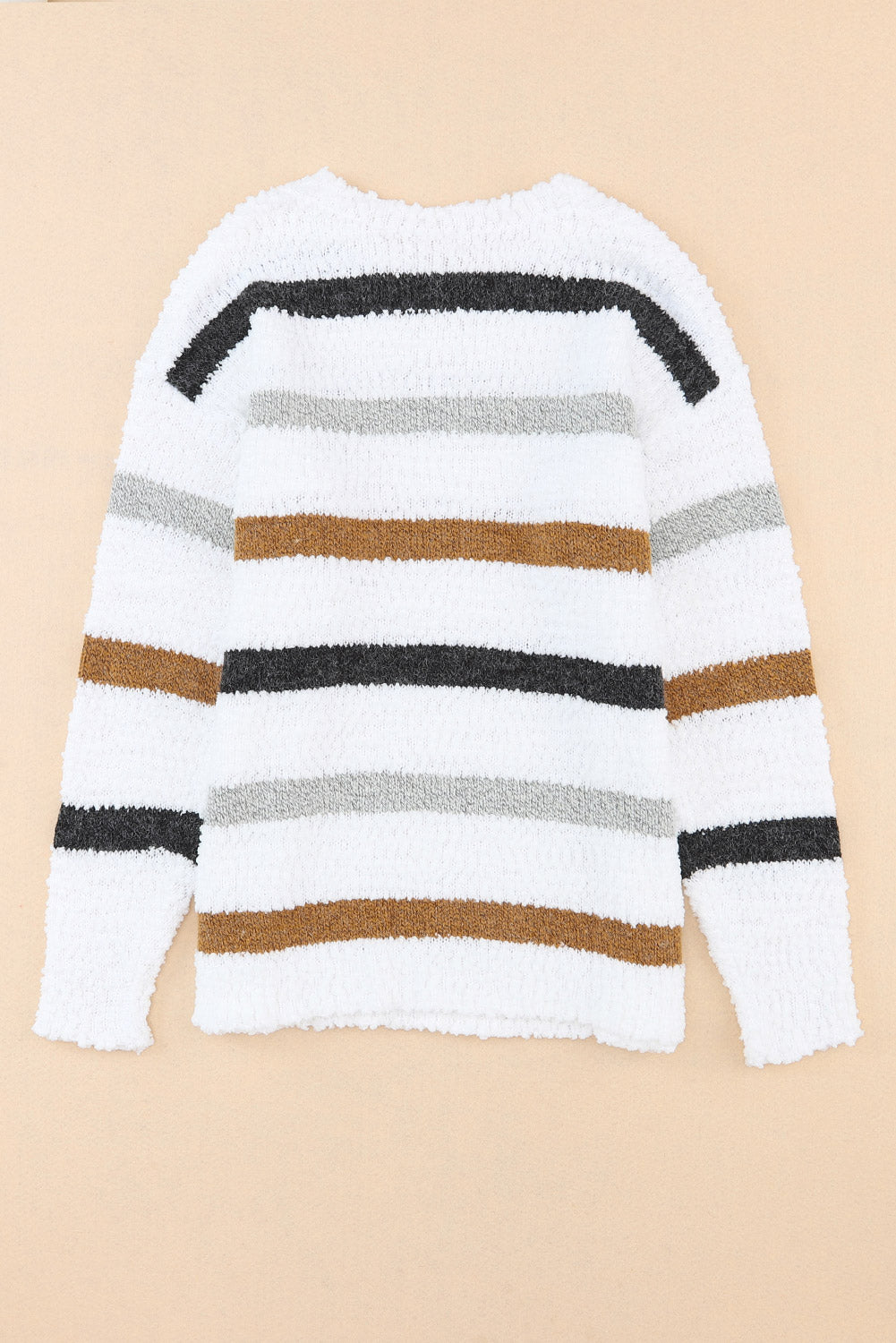Striped Popcorn Knit Sweater-Sweaters & Cardigans/Sweaters-[Adult]-[Female]-2022 Online Blue Zone Planet
