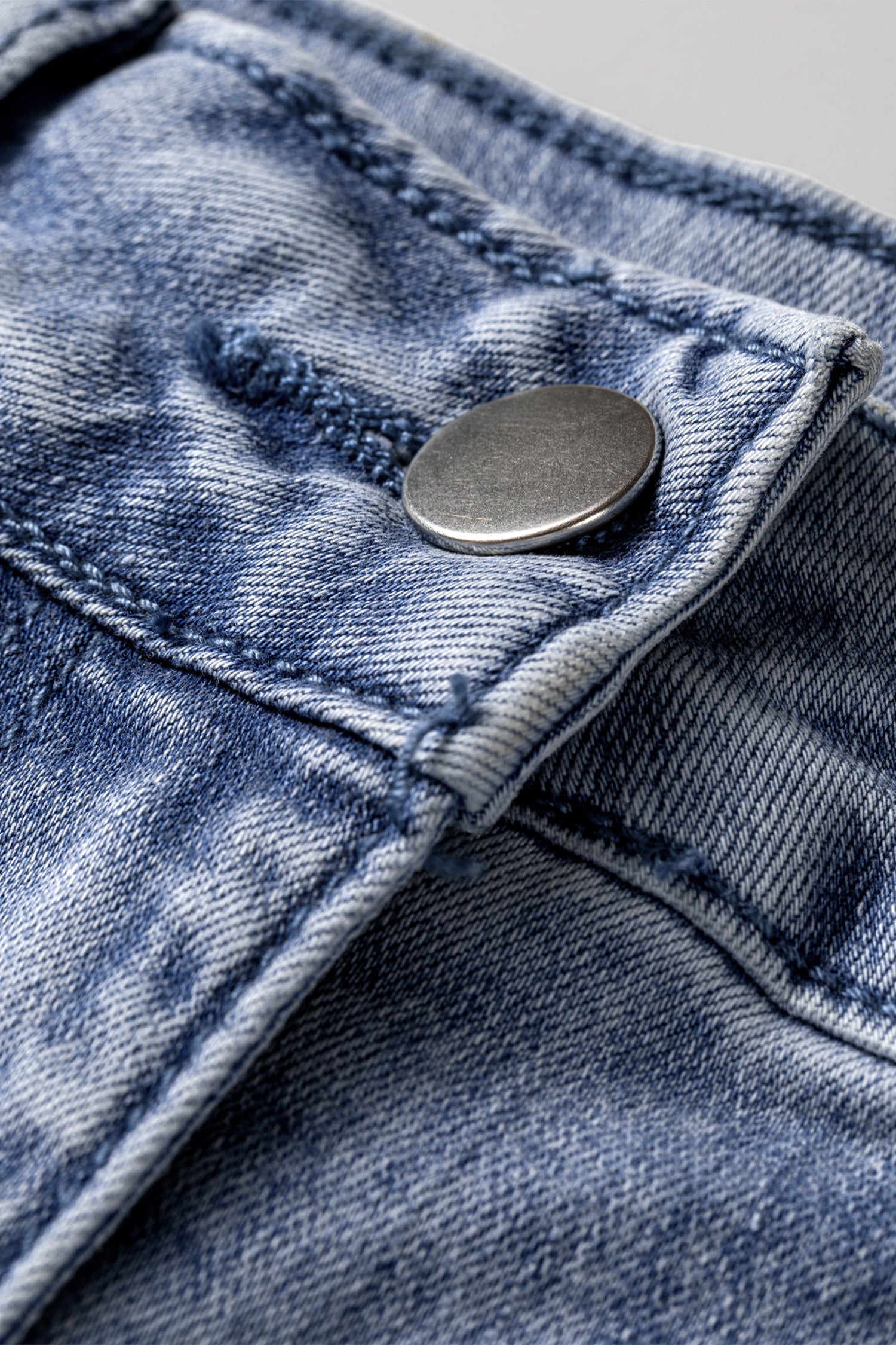 Beau Blue Turn-up Cuffs Womens Loose Jeans-Bottoms/Jeans-[Adult]-[Female]-2022 Online Blue Zone Planet