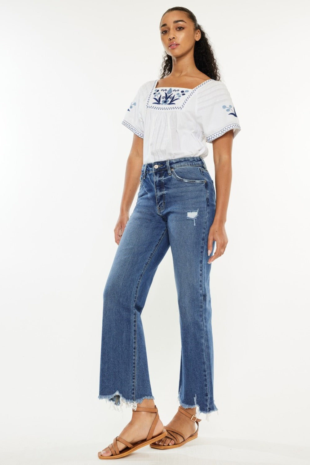 Kancan Full Size High Rise Slim Wide Leg Jeans-BOTTOMS SIZES SMALL MEDIUM LARGE-[Adult]-[Female]-2022 Online Blue Zone Planet