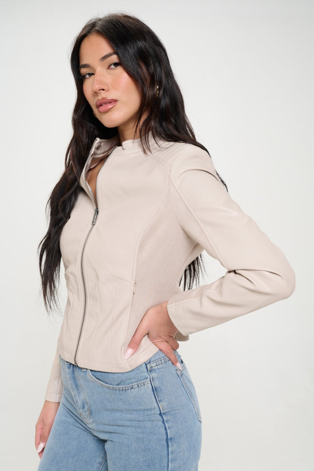 Coalition LA Zip Up Vegan Moto Jacket-TOPS / DRESSES-[Adult]-[Female]-2022 Online Blue Zone Planet