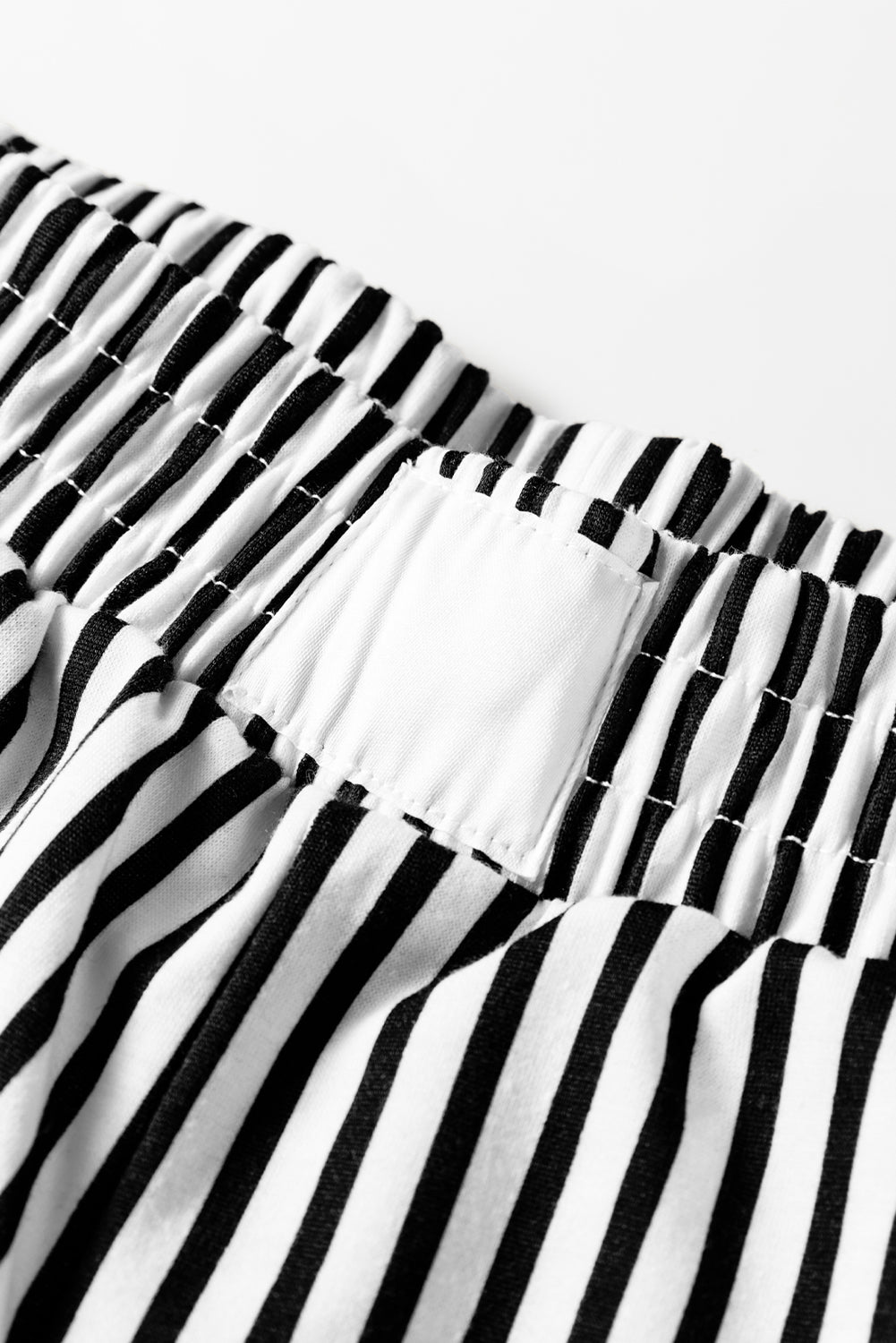 Black Stripe Elastic High Waist Pocketed Loose Pants-Bottoms/Pants & Culotte-[Adult]-[Female]-2022 Online Blue Zone Planet