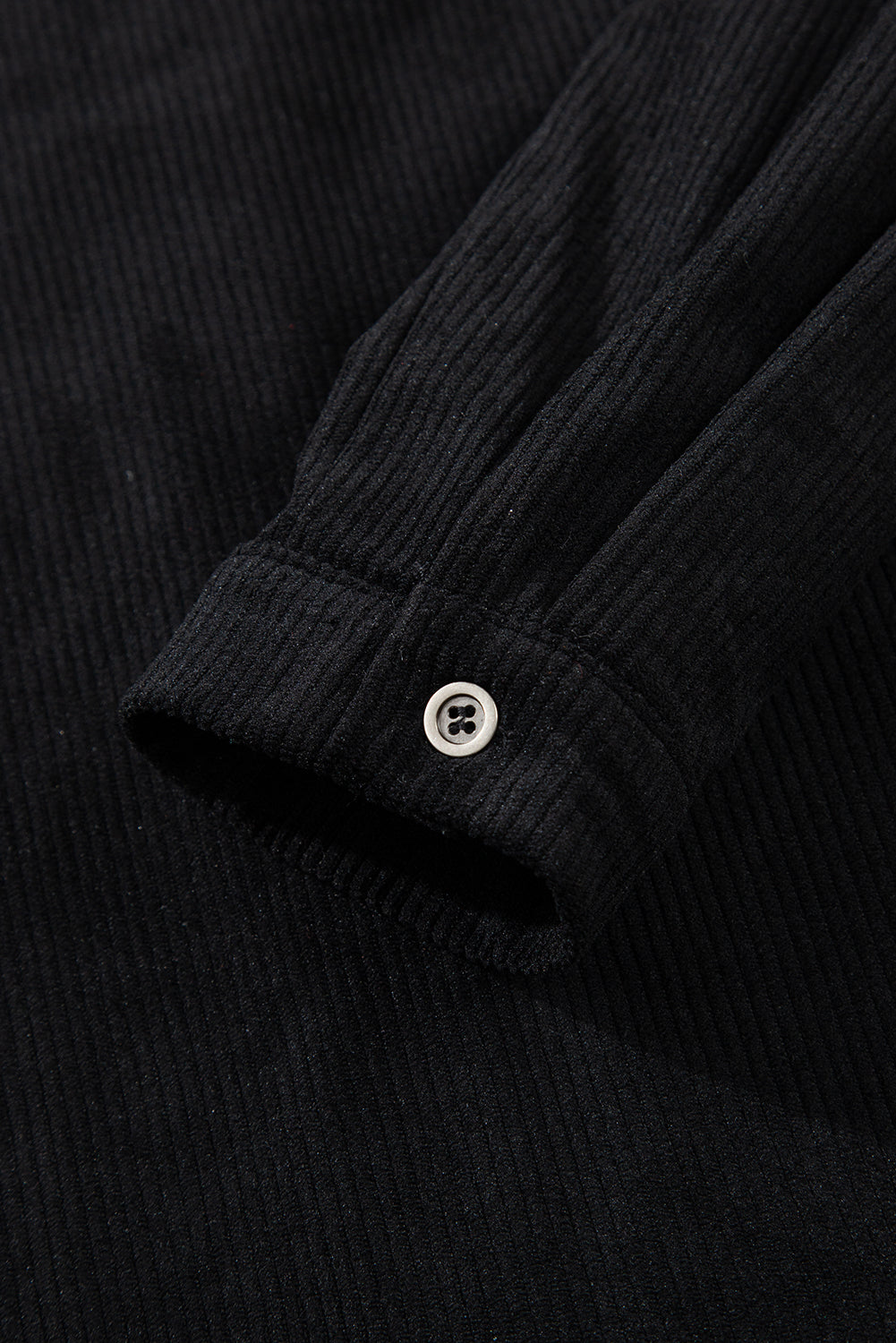 Black Corduroy Shirt Style Full Button Long Sleeve Shift Mini Dress-TOPS / DRESSES-[Adult]-[Female]-2022 Online Blue Zone Planet