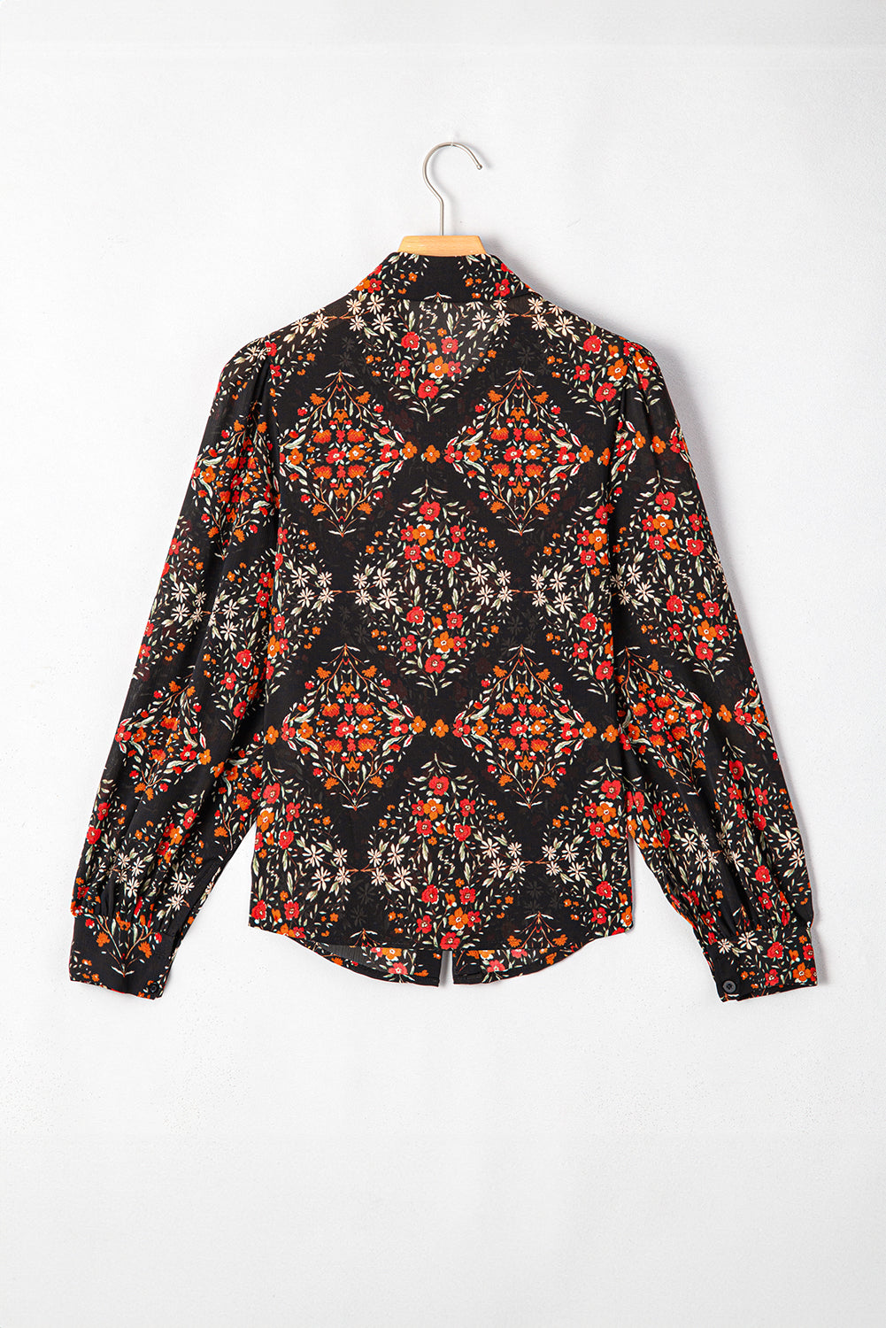 Black Strawberry Aesthetic Floral Puff Sleeve Shirt-Tops/Blouses & Shirts-[Adult]-[Female]-2022 Online Blue Zone Planet