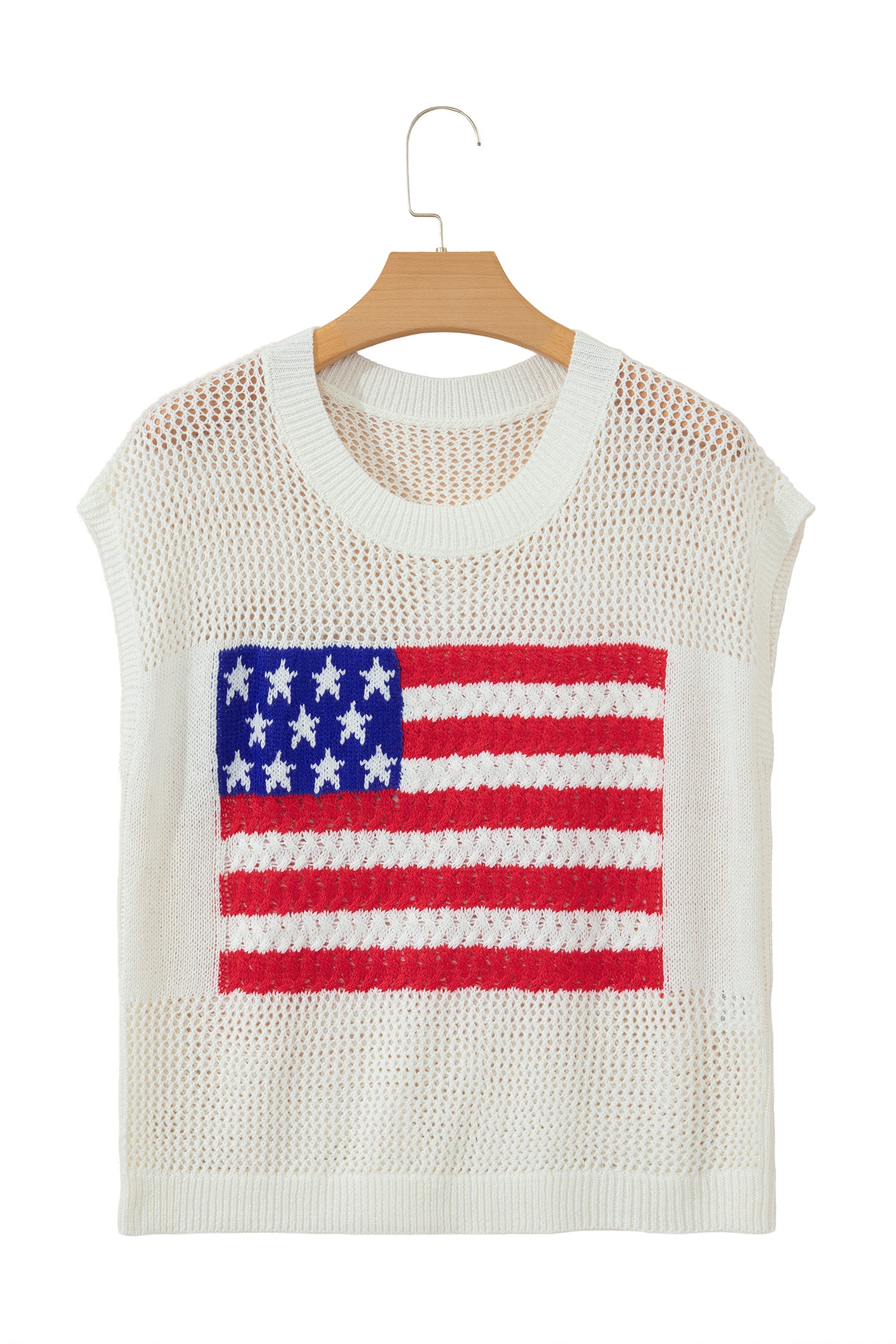 Sky Blue Flag Graphic Short Sleeve Sweater Top-TOPS / DRESSES-[Adult]-[Female]-2022 Online Blue Zone Planet