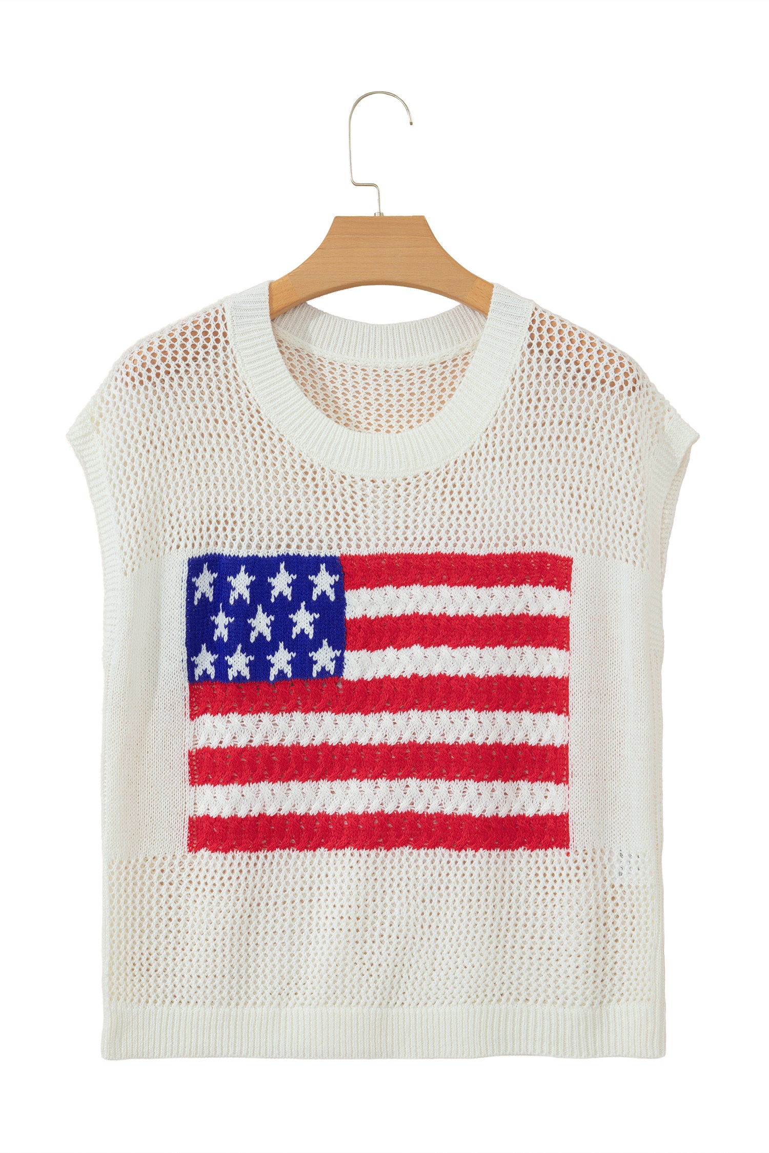 Sky Blue Flag Graphic Short Sleeve Sweater Top-TOPS / DRESSES-[Adult]-[Female]-2022 Online Blue Zone Planet