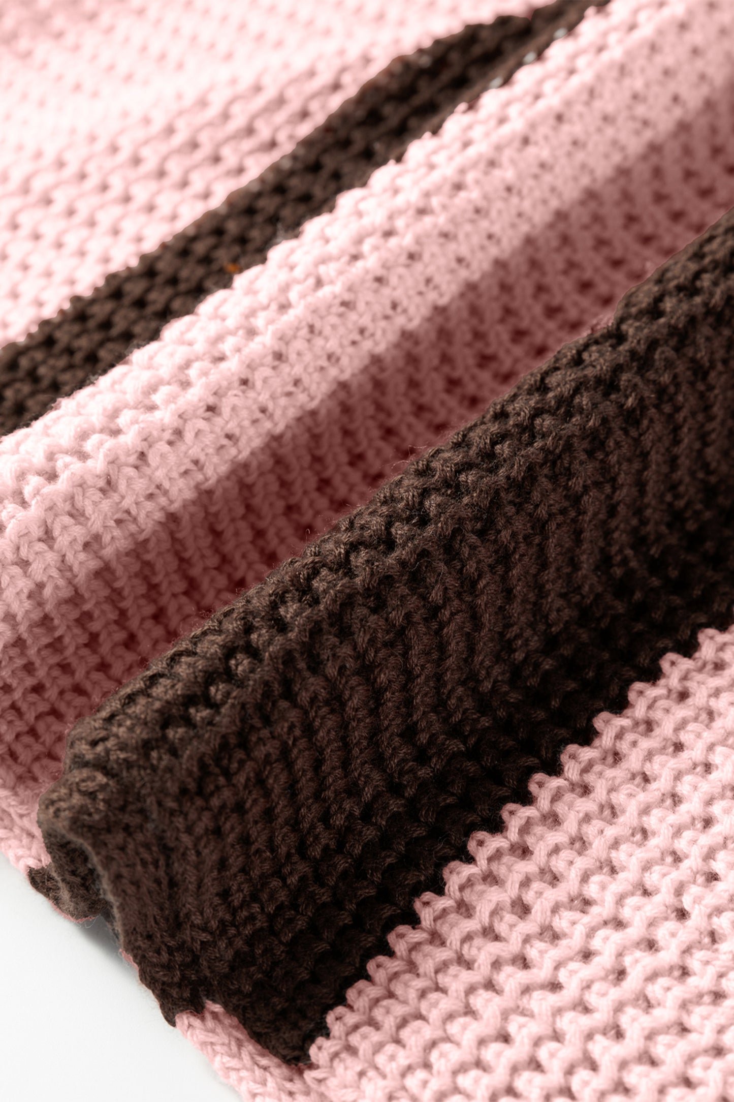 Myosotis Striped Color Block Thermal Textured Knit Drop Shoulder Sweater-TOPS / DRESSES-[Adult]-[Female]-2022 Online Blue Zone Planet