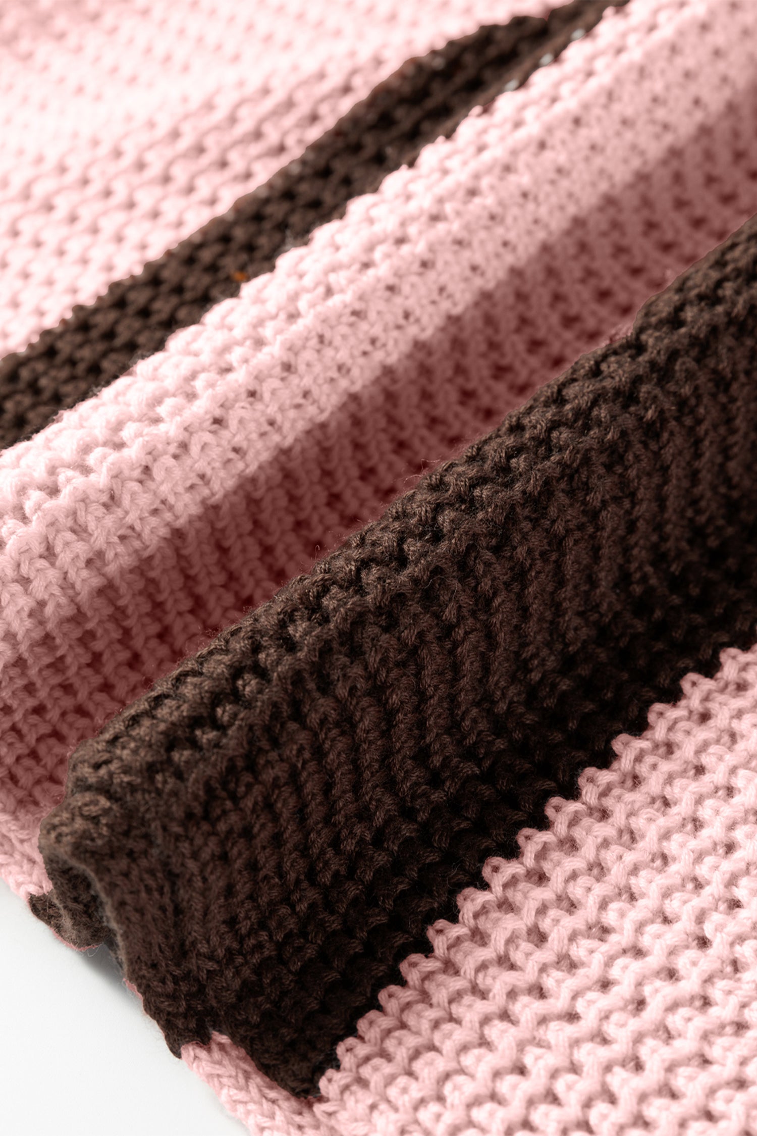 Myosotis Striped Color Block Thermal Textured Knit Drop Shoulder Sweater-TOPS / DRESSES-[Adult]-[Female]-2022 Online Blue Zone Planet