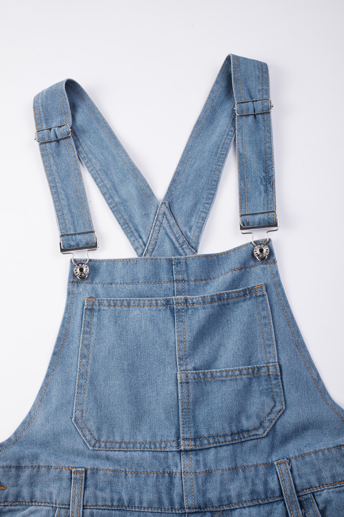 Dark Blue Retro Bib Pocket Buckle Straps Casual Denim Jumpsuit-Bottoms/Jumpsuits & Rompers-[Adult]-[Female]-2022 Online Blue Zone Planet