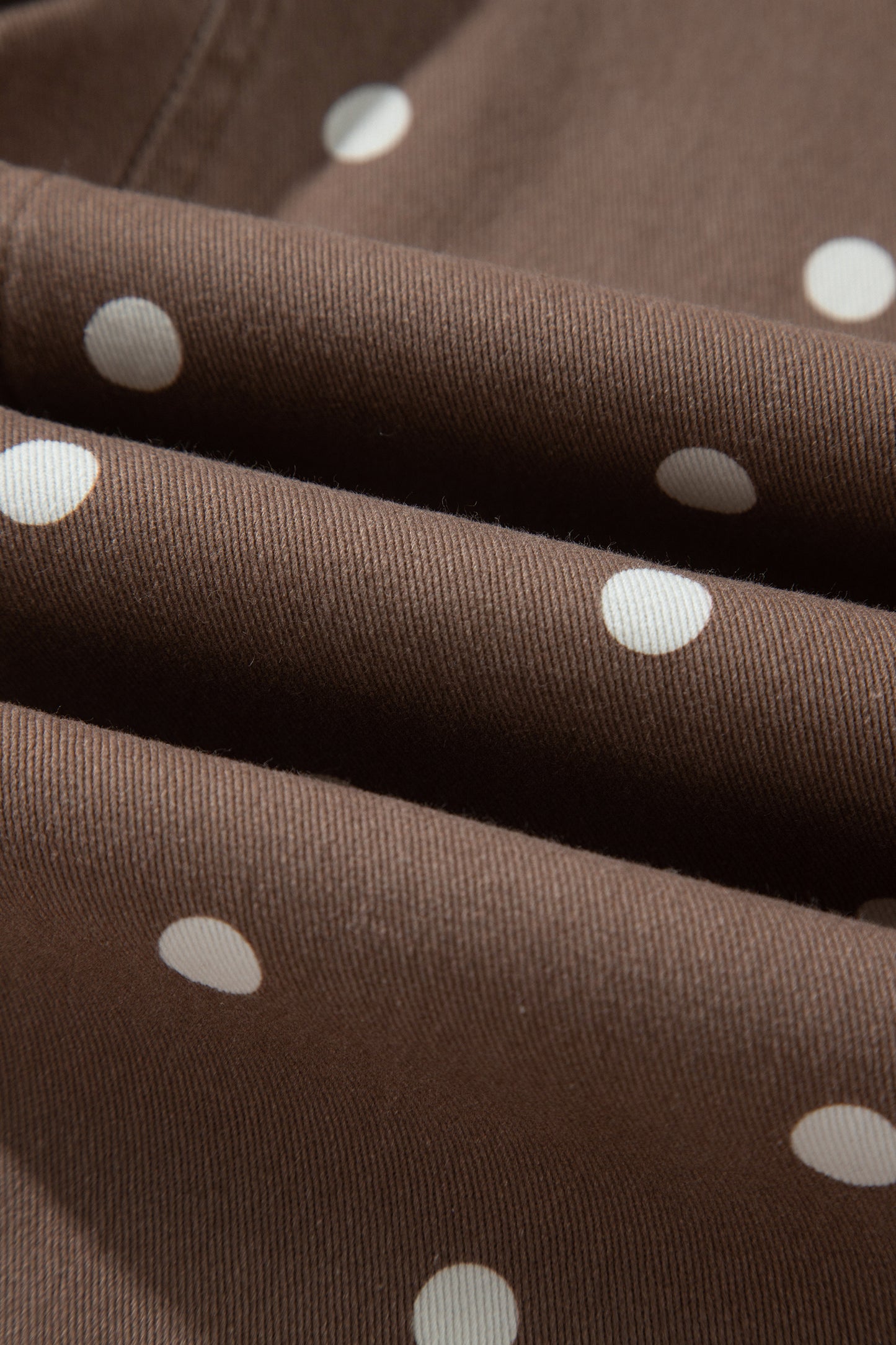 Brown Tailored Seam Polka Dot Print Barrel Casual Jeans-Bottoms/Jeans-[Adult]-[Female]-2022 Online Blue Zone Planet