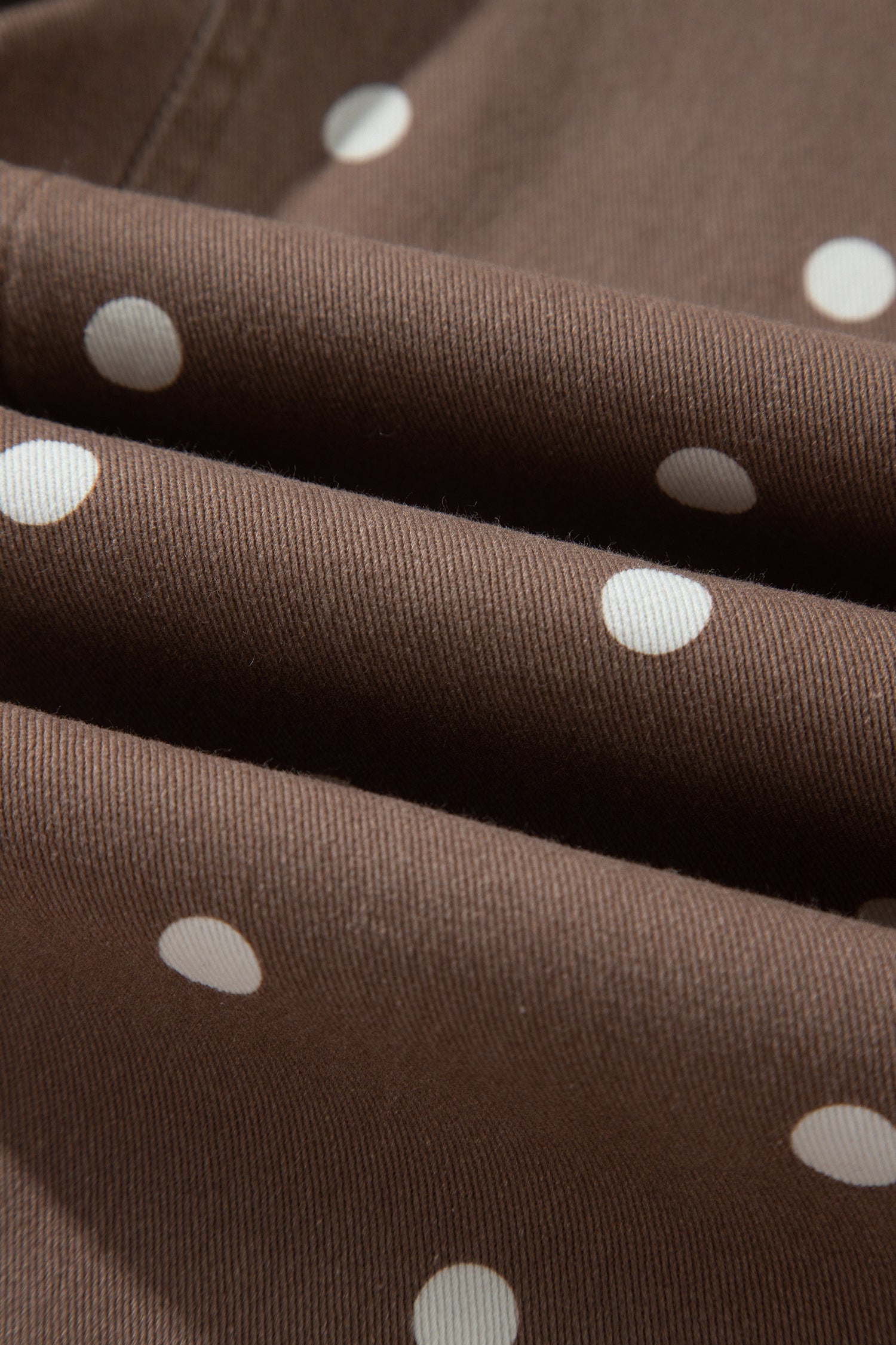 Brown Tailored Seam Polka Dot Print Barrel Casual Jeans-Bottoms/Jeans-[Adult]-[Female]-2022 Online Blue Zone Planet