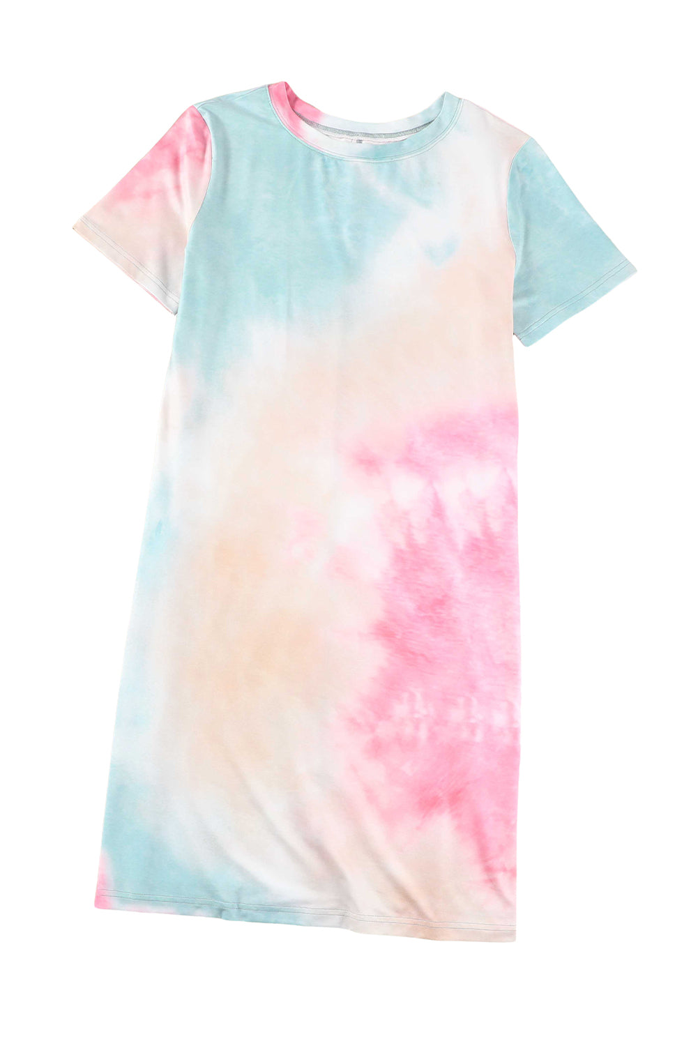 Multicolor Tie Dye Oversized Slit Tee Dress Blue Zone Planet