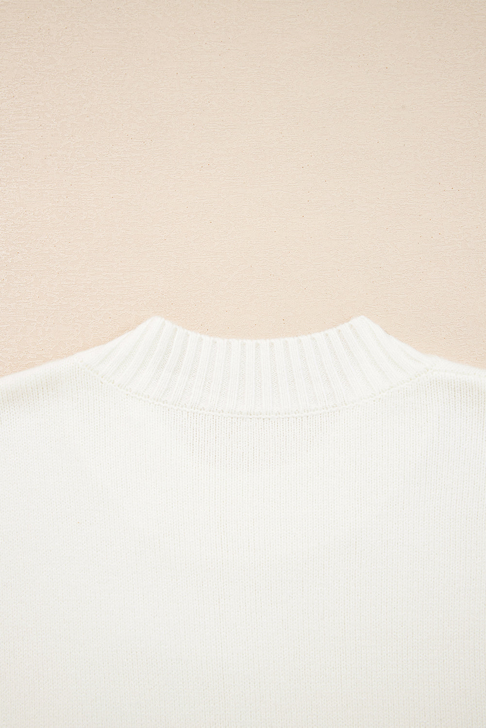 White Embroidered Flower Bouquet Ribbed Trim Loose Sweater-TOPS / DRESSES-[Adult]-[Female]-2022 Online Blue Zone Planet