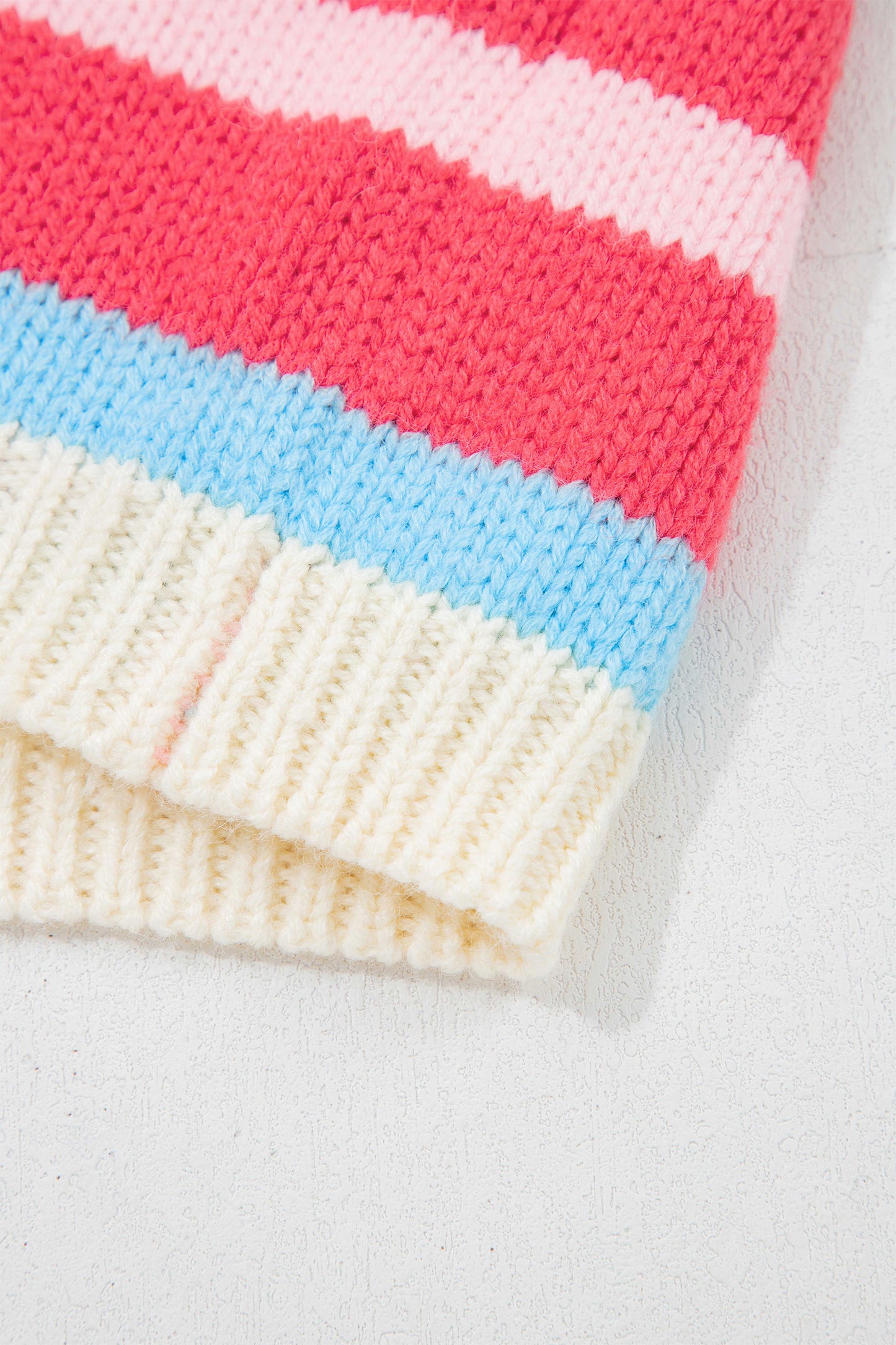 Pink Stripe Striped Colorblock Drop Shoulder Cardigan-Sweaters & Cardigans/Cardigans-[Adult]-[Female]-2022 Online Blue Zone Planet