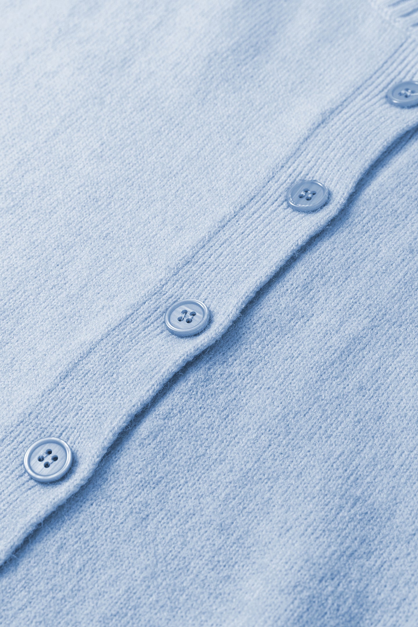 Beau Blue 3/4 Sleeve Boxy Knit Button Down Sweater Cardigan-TOPS / DRESSES-[Adult]-[Female]-2022 Online Blue Zone Planet