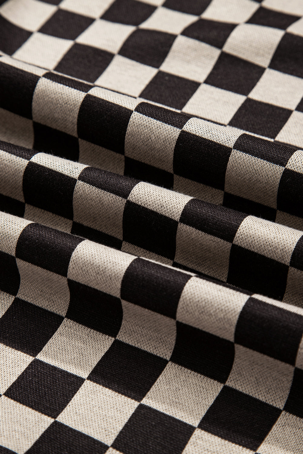 Khaki Mixed Checkered Pattern Patchwork High Low Casual Top-Tops/Long Sleeve Tops-[Adult]-[Female]-2022 Online Blue Zone Planet