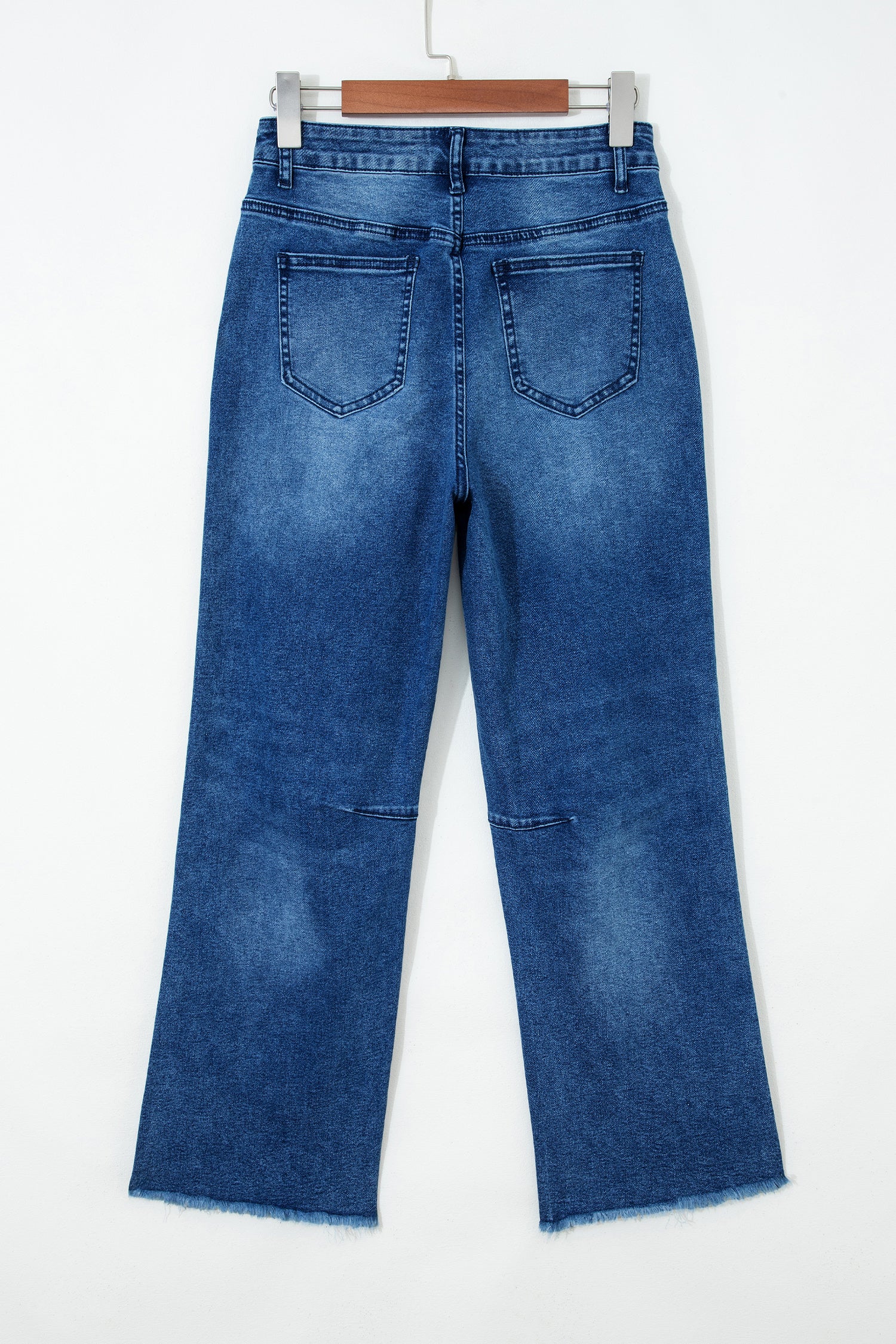 Sail Blue Frayed Cropped Straight Jeans-Bottoms/Jeans-[Adult]-[Female]-2022 Online Blue Zone Planet