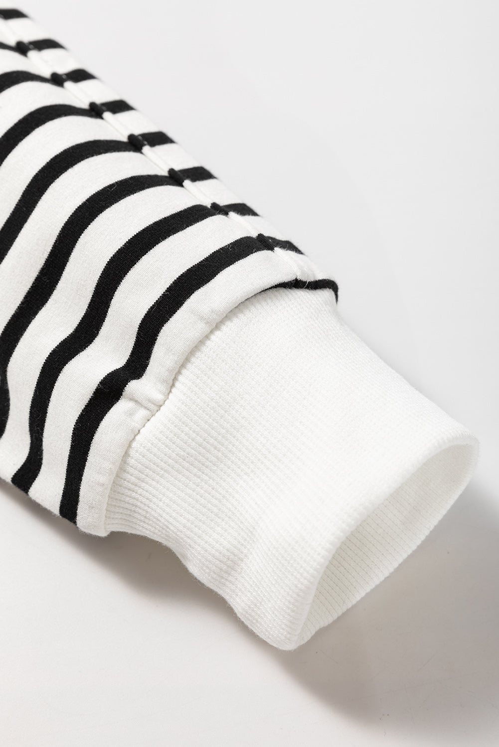 Blue Zone Planet | Black Stripe Raglan Sleeve Side Slits Loose Sweatshirt-Tops/Sweatshirts & Hoodies-[Adult]-[Female]-2022 Online Blue Zone Planet