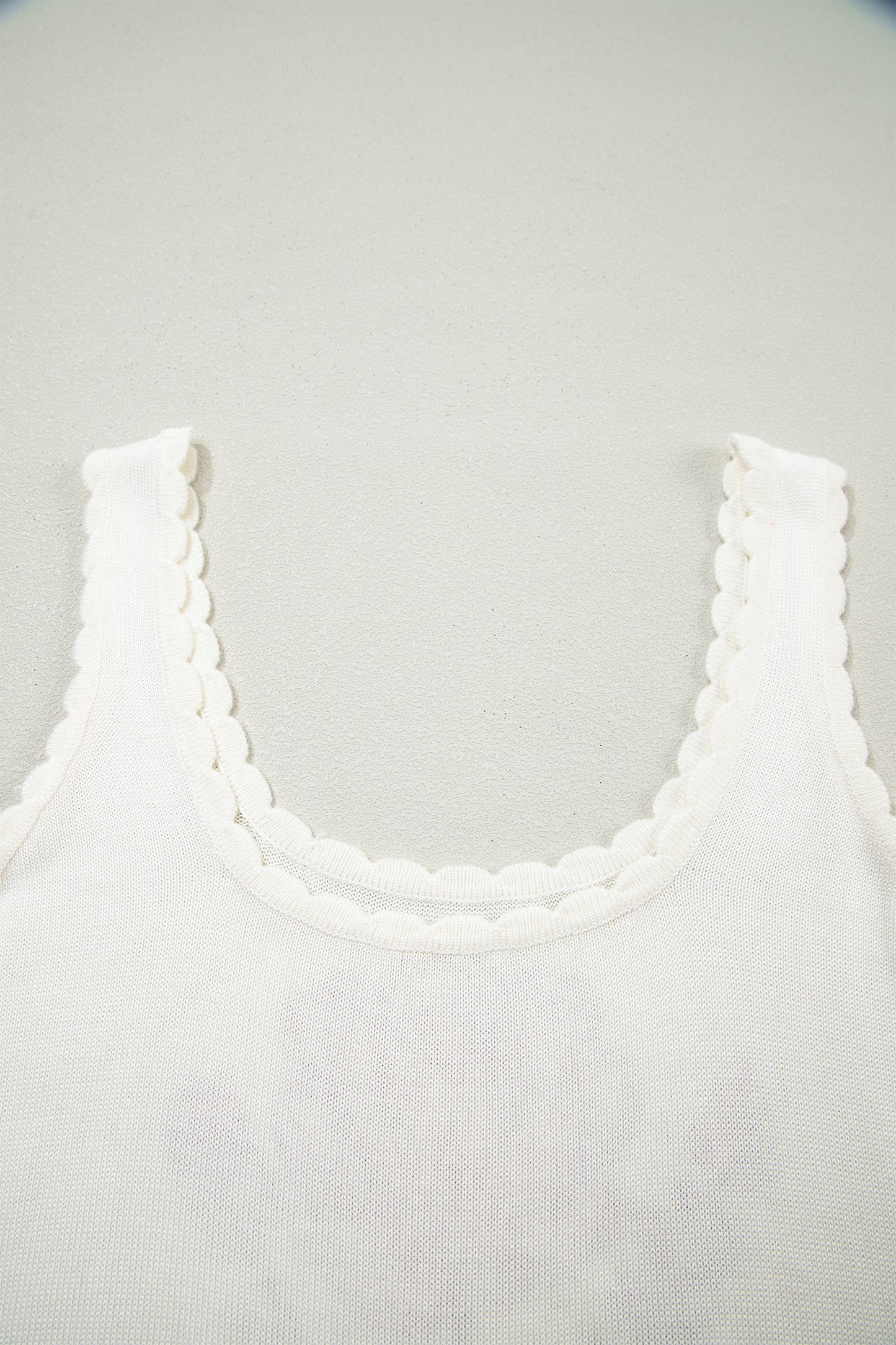 White Retro Floral Print Scalloped Square Neck Knit Sweater Vest-TOPS / DRESSES-[Adult]-[Female]-2022 Online Blue Zone Planet