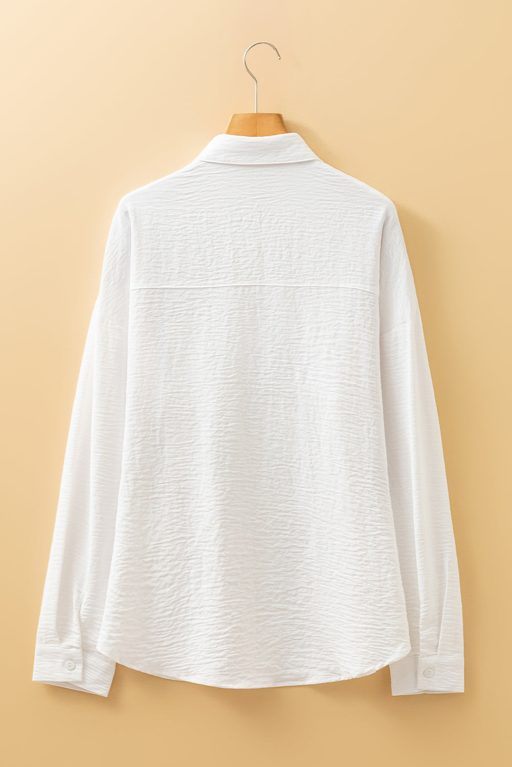 White Pure Color Patch Pocket Shirt-Tops/Blouses & Shirts-[Adult]-[Female]-2022 Online Blue Zone Planet