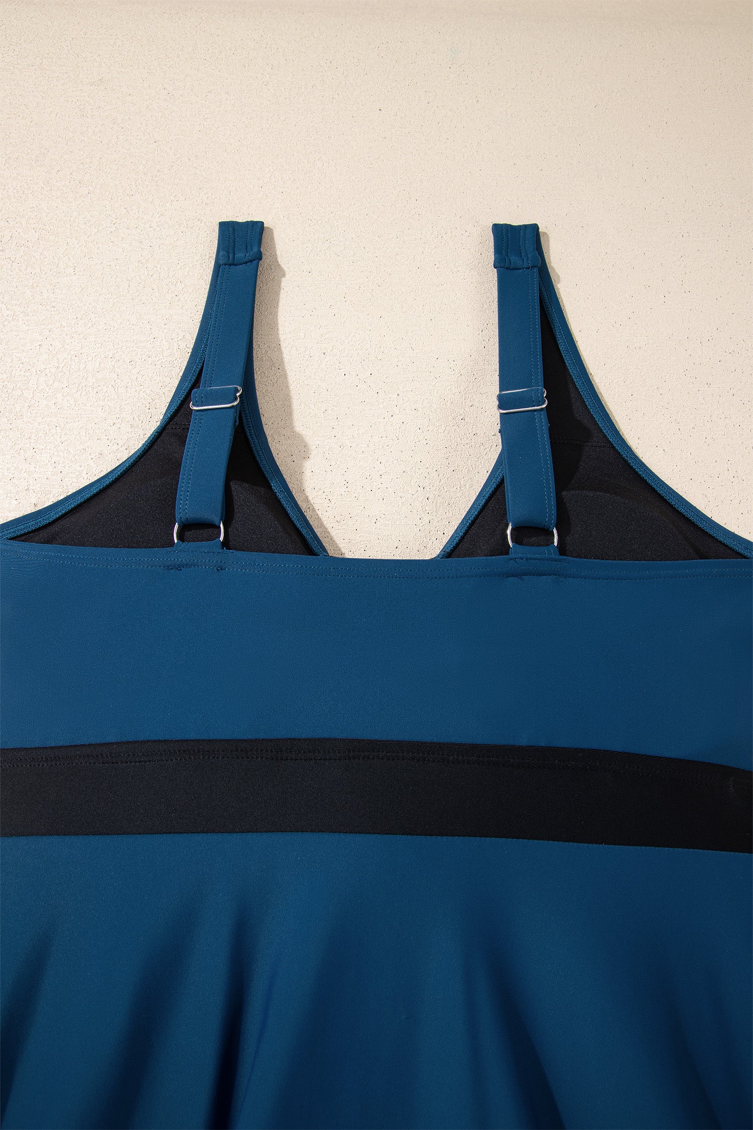 Sail Blue Color Block Patchwork Bow Knot Detail Sleeveless Swim Dress-TOPS / DRESSES-[Adult]-[Female]-2022 Online Blue Zone Planet