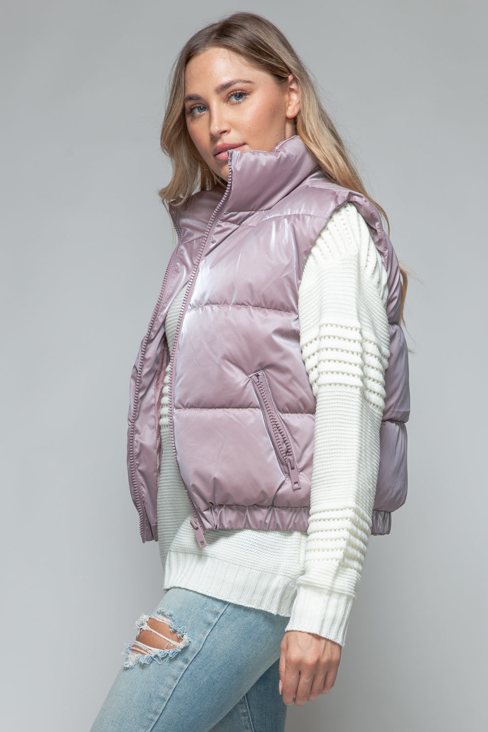 Snobbish Fine Fur Lining Quilted Vest-TOPS / DRESSES-[Adult]-[Female]-2022 Online Blue Zone Planet