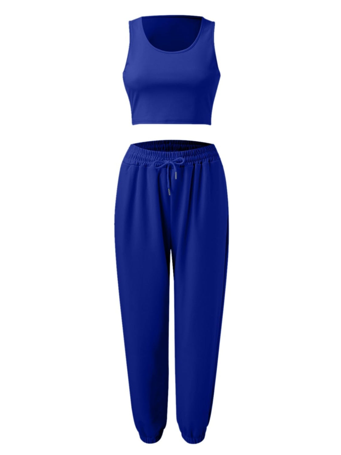 Wide Strap Top and Drawstring Joggers Set-TOPS / DRESSES-[Adult]-[Female]-2022 Online Blue Zone Planet