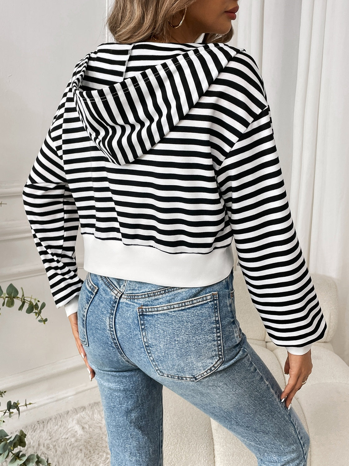 Striped Zip Up Long Sleeve Jacket-TOPS / DRESSES-[Adult]-[Female]-2022 Online Blue Zone Planet