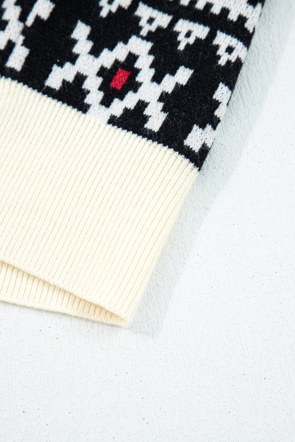 Beige Floral Print Buttoned Front V Neck Knit Cardigan-Sweaters & Cardigans/Cardigans-[Adult]-[Female]-2022 Online Blue Zone Planet