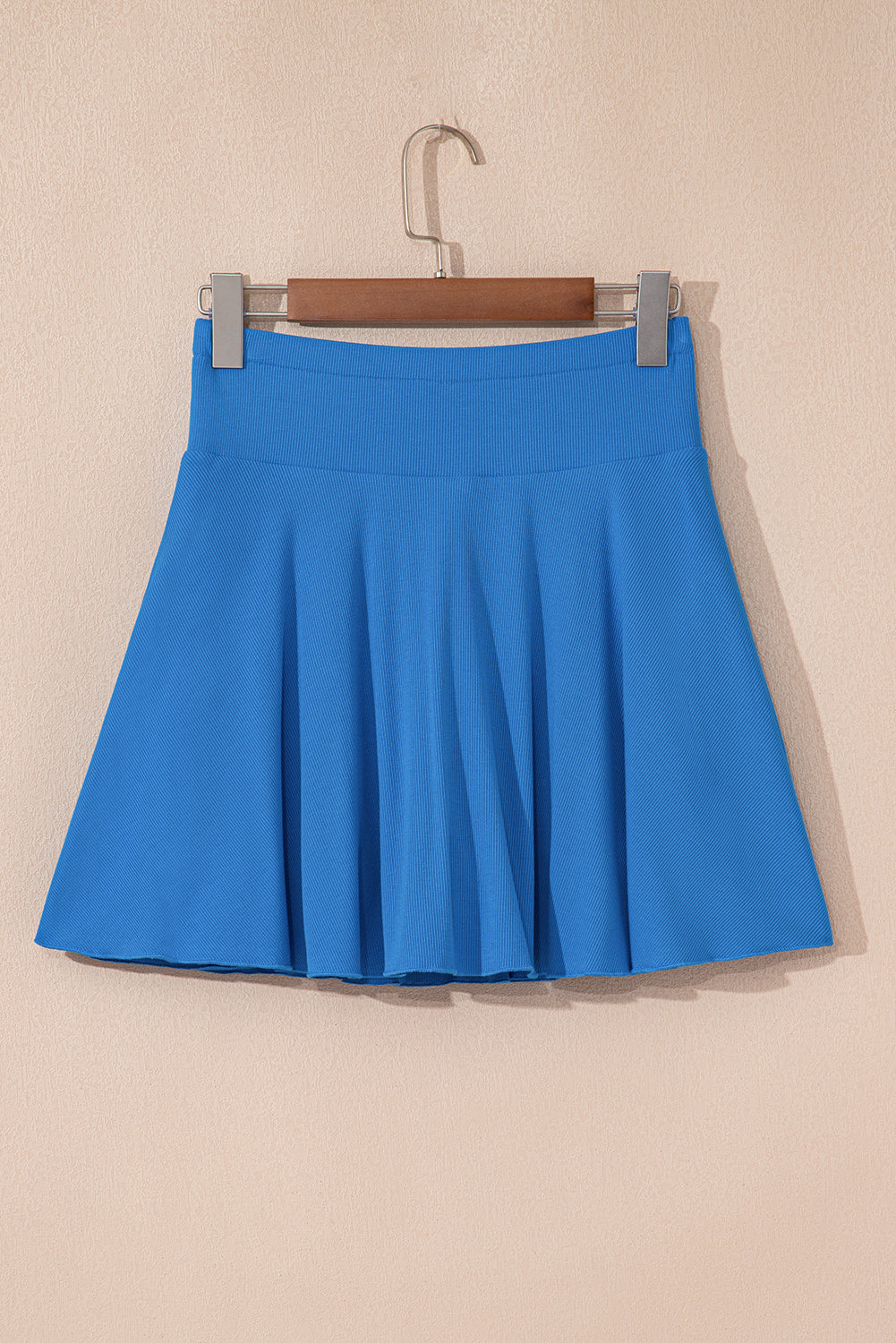 Blue A-Line Draped High Waist Phone Pocket Lined Skort-Bottoms/Casual Shorts-[Adult]-[Female]-2022 Online Blue Zone Planet