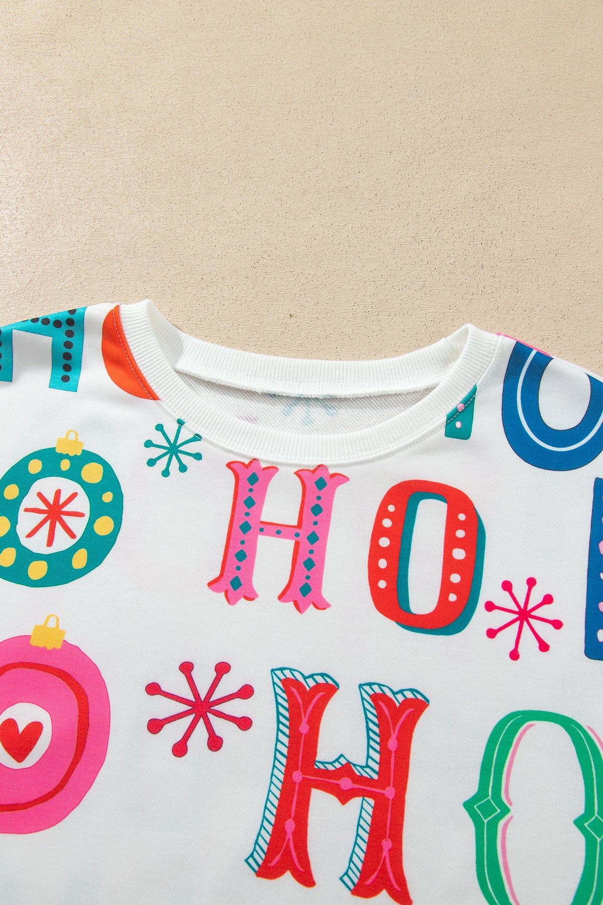 Multicolour Ho Ho Ho Print Long Sleeve Lounge Set-Loungewear & Sleepwear/Loungewear-[Adult]-[Female]-2022 Online Blue Zone Planet